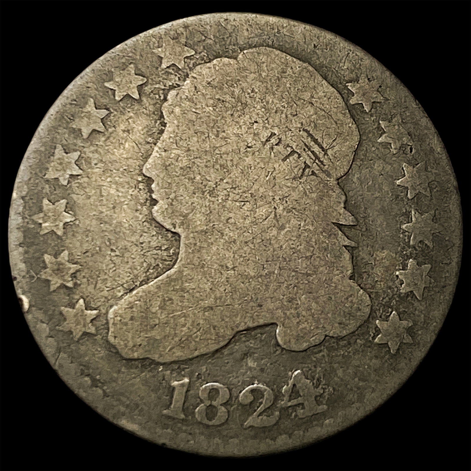 1824 Capped Bust Dime NICELY CIRCULATED (1 of 2)