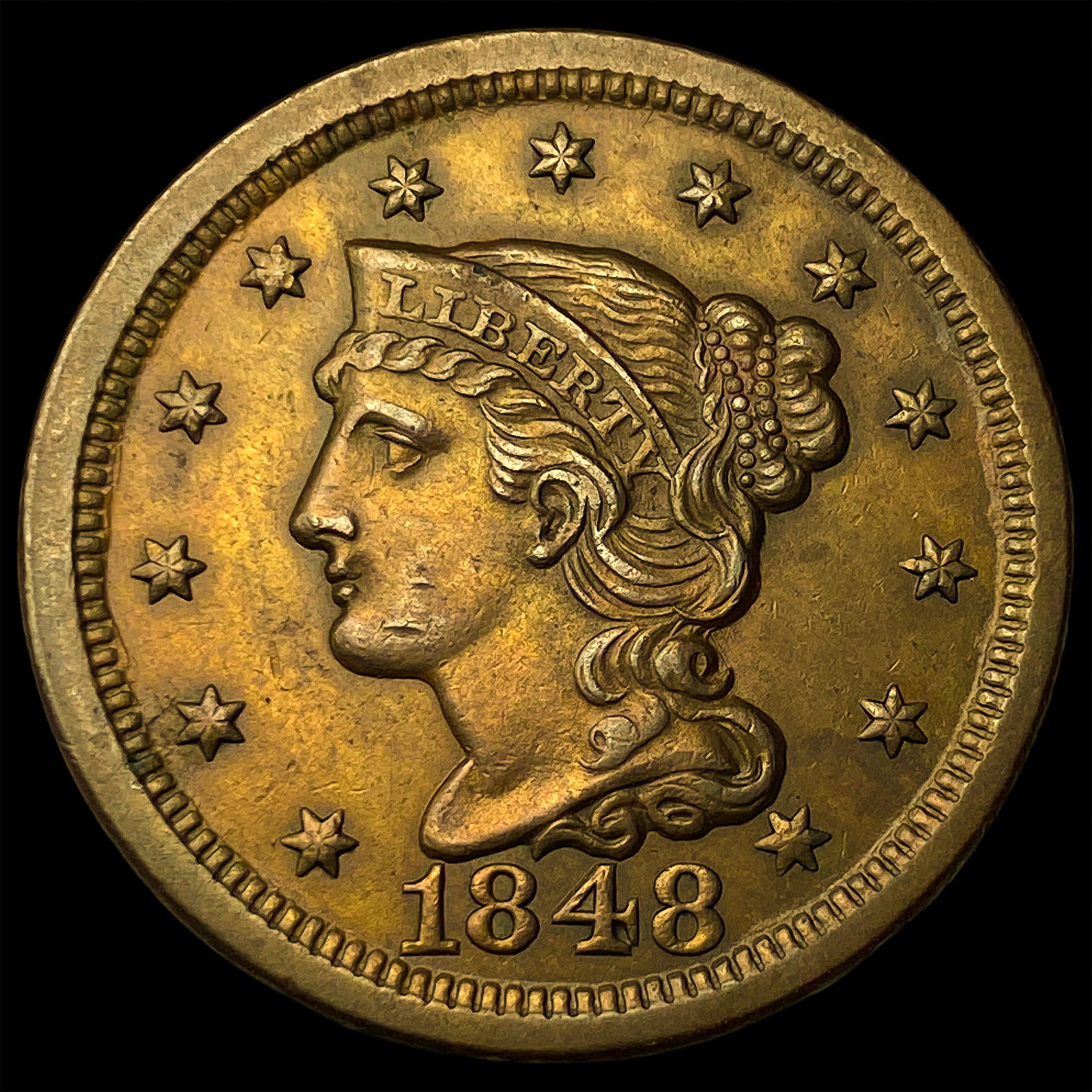 1848 Braided Hair Large Cent UNCIRCULATED (1 of 2)