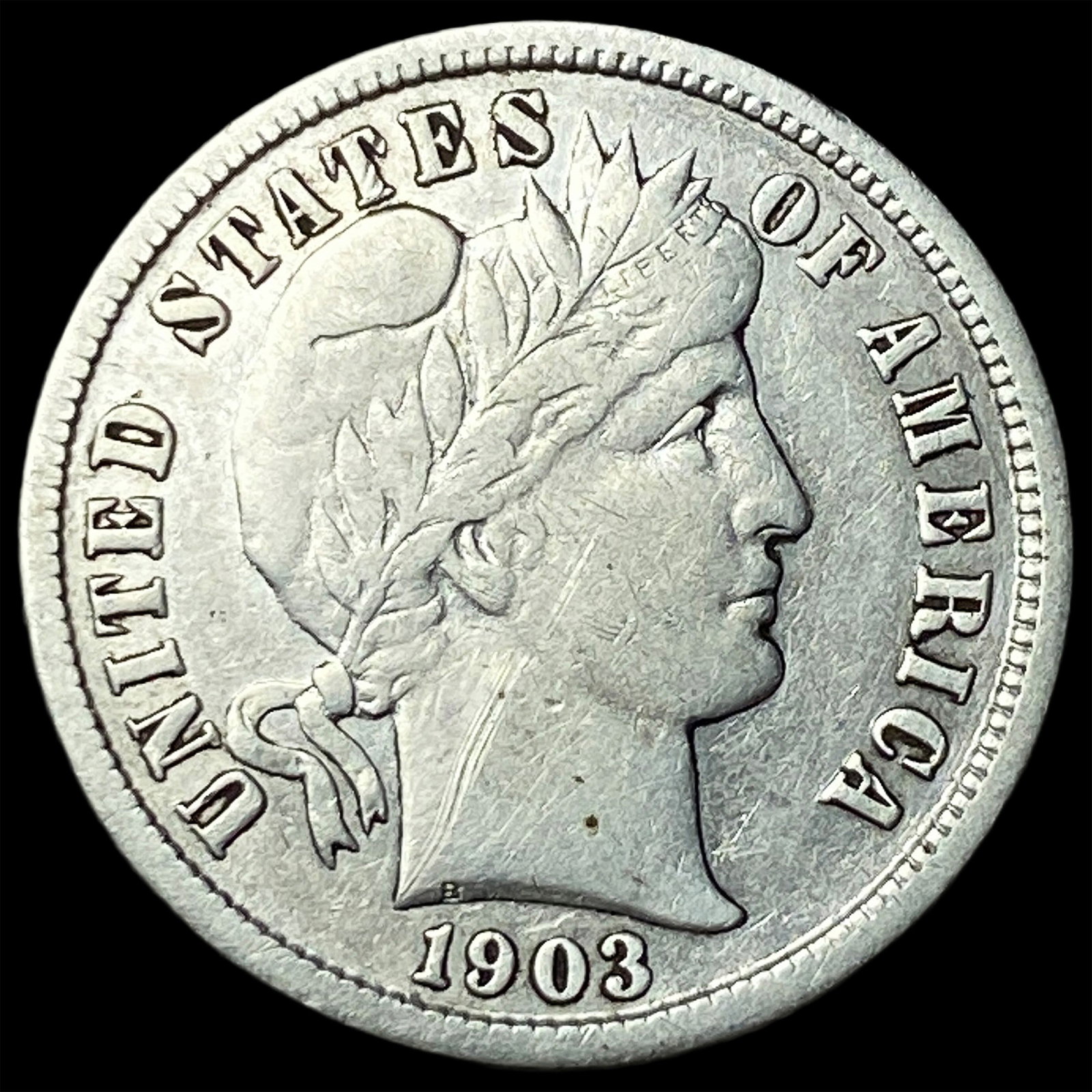 1903-S Silver Barber Dime NEARLY UNCIRCULATED (1 of 2)