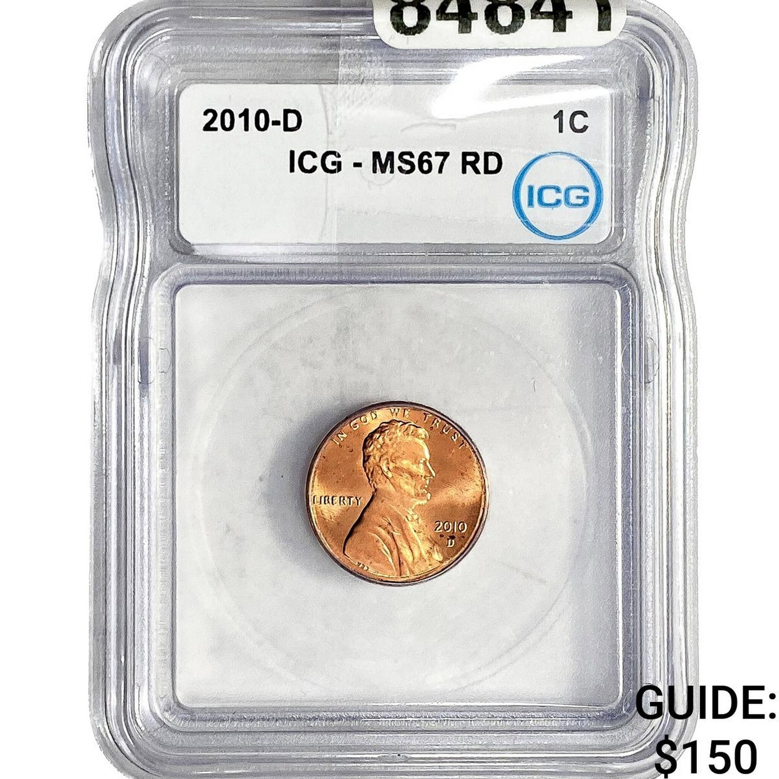 2010-D Lincoln Shield Penny ICG MS67 RD: 2010-D Lincoln Shield Penny ICG MS67 RD