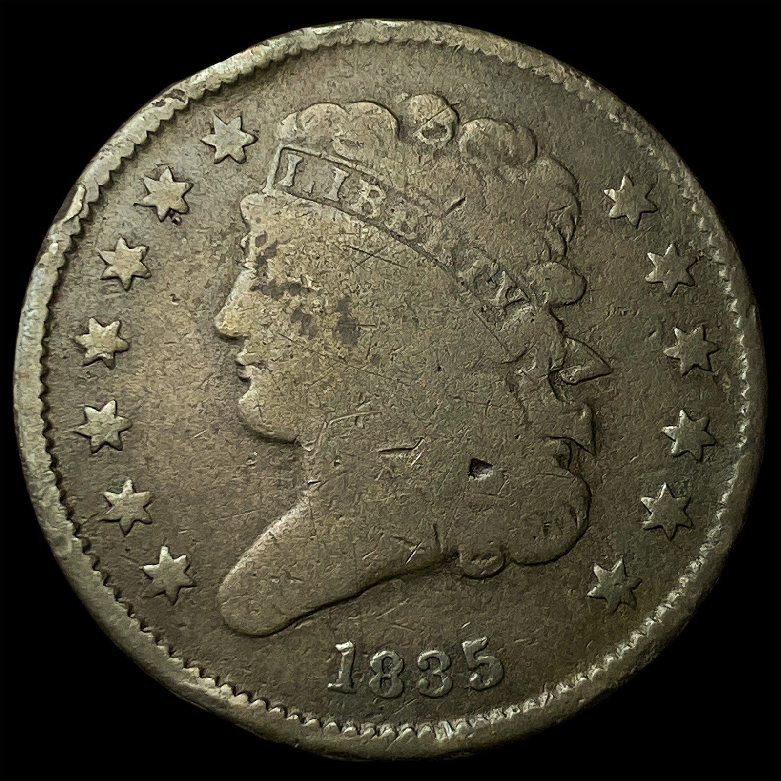 1835 Classic Head Half Cent NICELY CIRCULATED: 1835 Classic Head Half Cent NICELY CIRCULATED