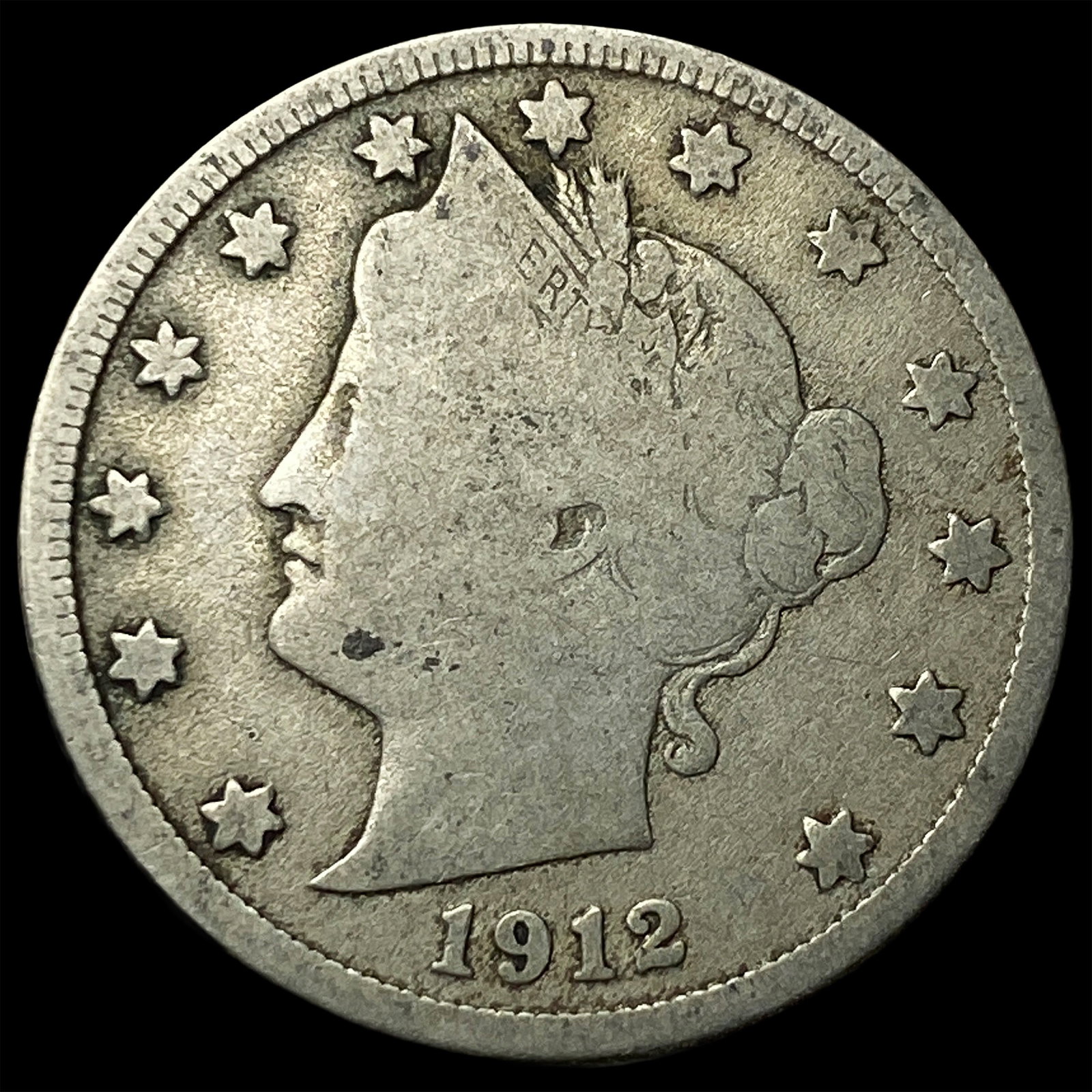 1912-D Liberty Head Nickel NICELY CIRCULATED: 1912-D Liberty Head Nickel NICELY CIRCULATED