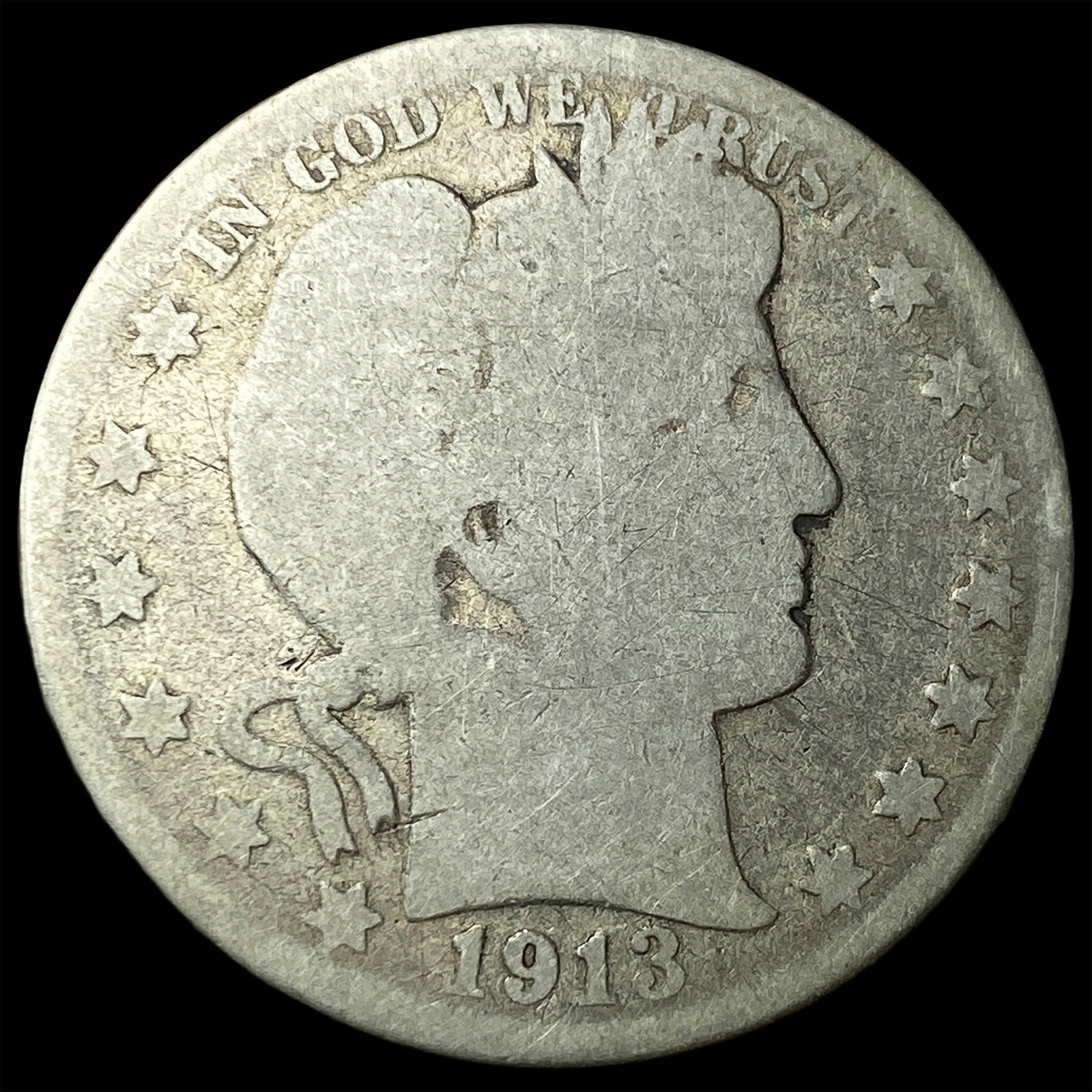 1913 Silver Barber Half Dollar NICELY CIRCULATED (1 of 2)