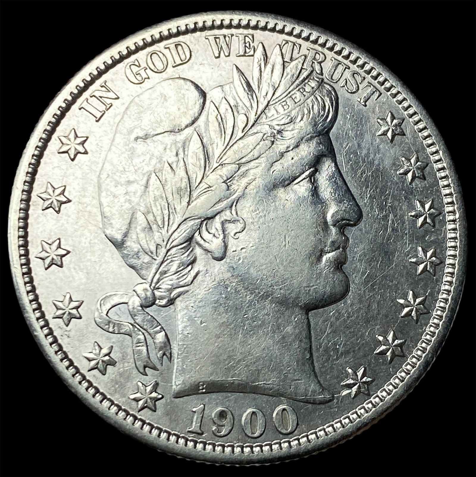 1900-S Silver Barber Half Dollar CLOSELY UNCIRCULATED (1 of 2)