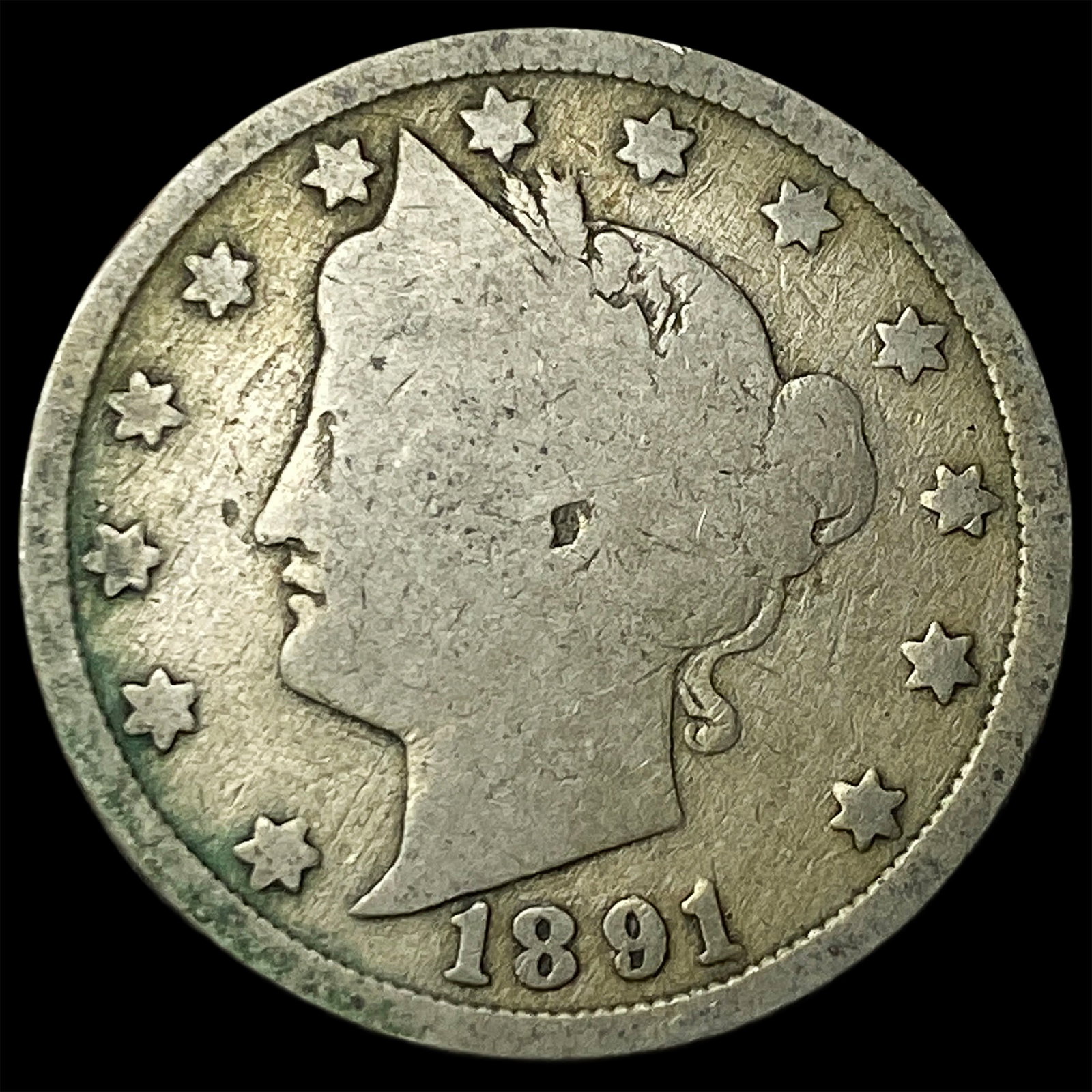 1891 Liberty Head Nickel NICELY CIRCULATED: 1891 Liberty Head Nickel NICELY CIRCULATED