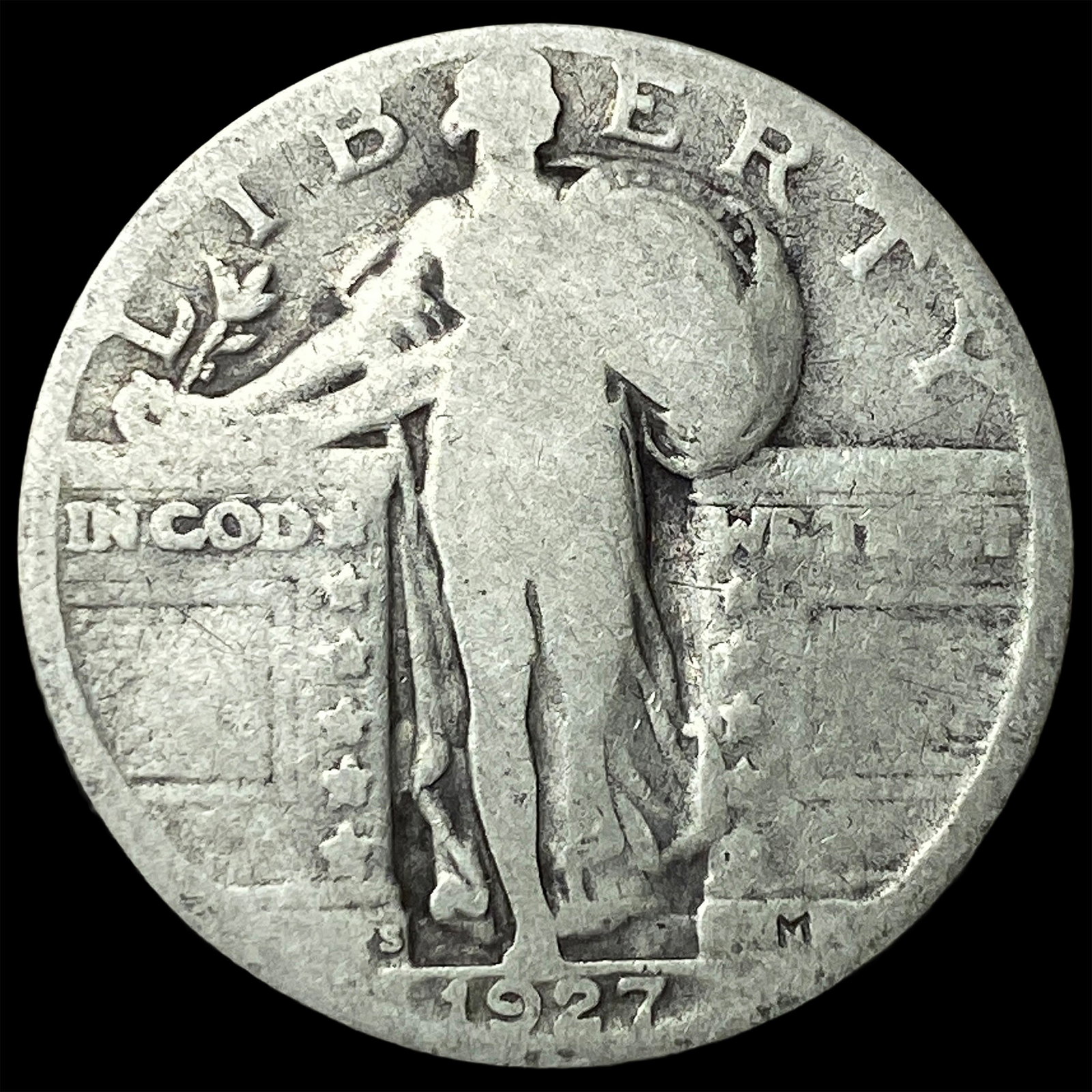 1927-S Standing Liberty Quarter NICELY CIRCULATED: 1927-S Standing Liberty Quarter NICELY CIRCULATED