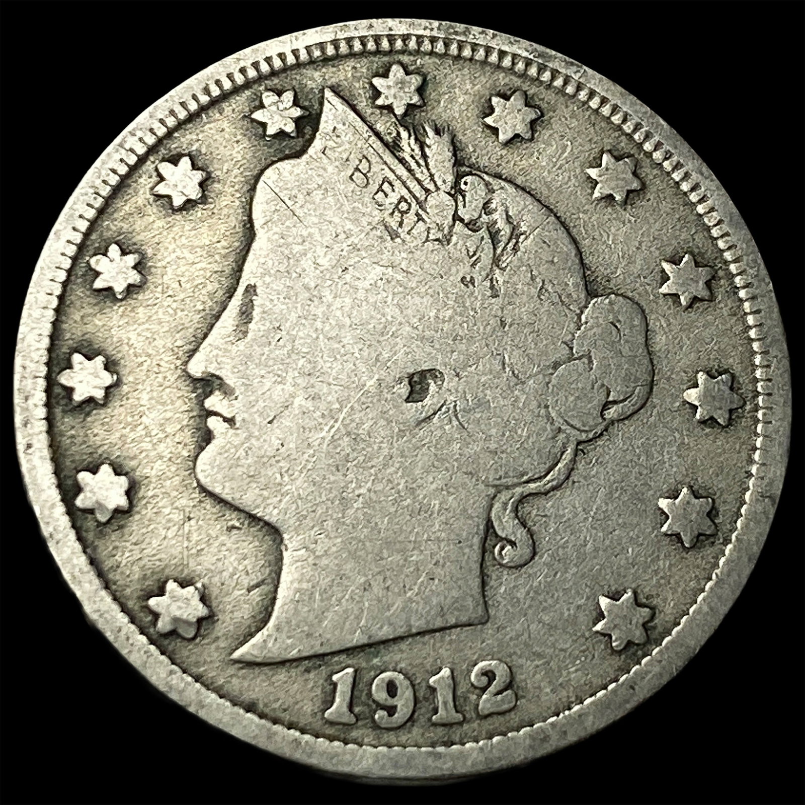 1912-D Liberty Head Nickel NICELY CIRCULATED: 1912-D Liberty Head Nickel NICELY CIRCULATED