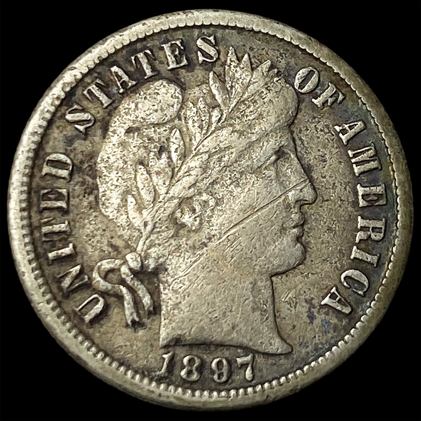 1897-O Silver Barber Dime LIGHTLY CIRCULATED (1 of 2)