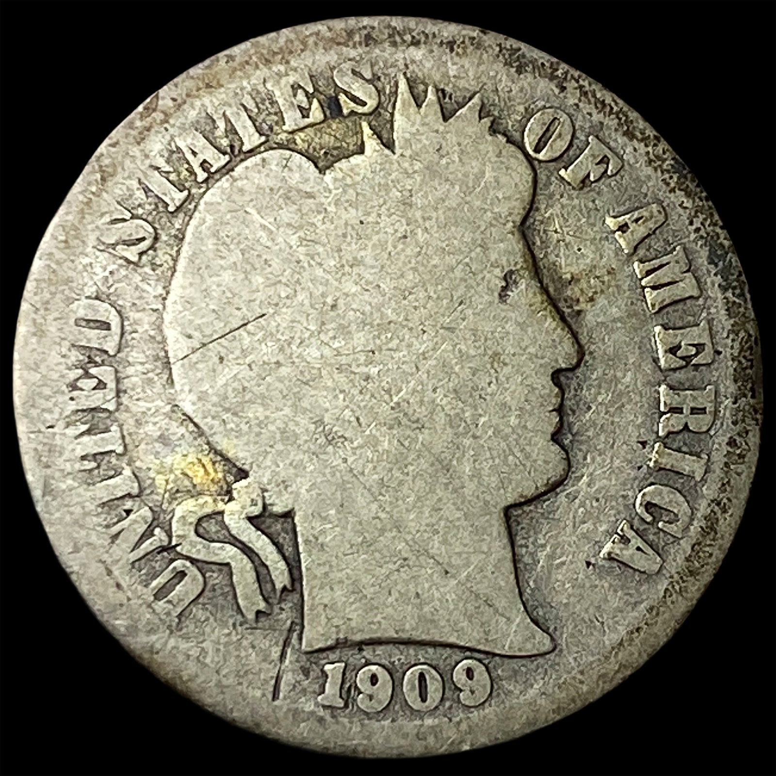 1909-D Silver Barber Dime NICELY CIRCULATED (1 of 2)