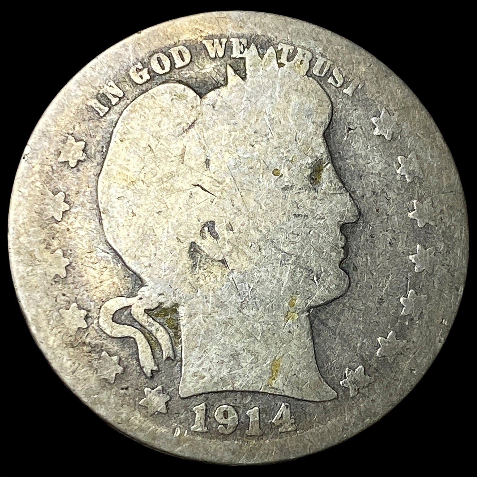 1914-S Silver Barber Half Dollar NICELY CIRCULATED (1 of 2)