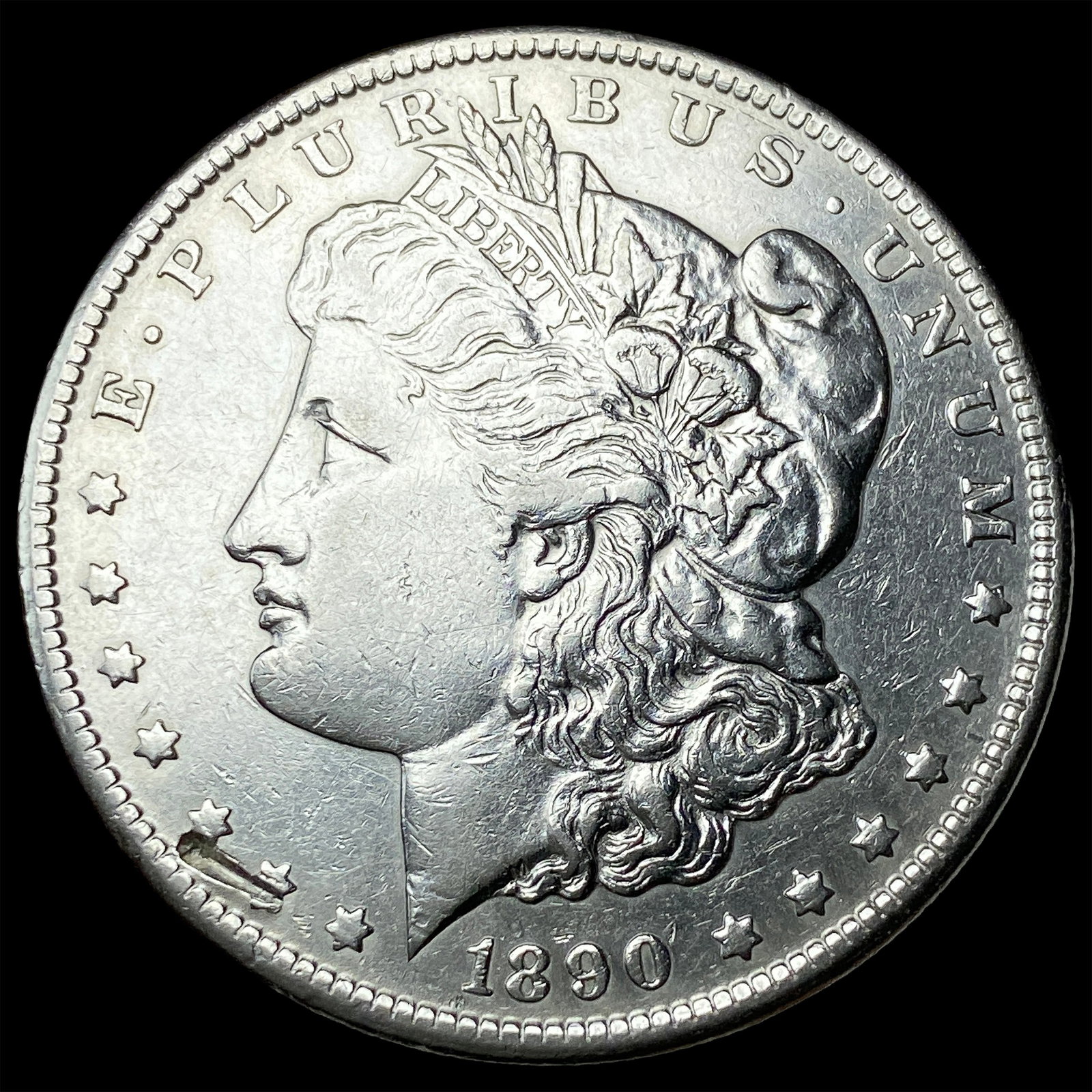 1890-CC Silver Morgan Dollar CLOSELY UNCIRCULATED: 1890-CC Silver Morgan Dollar CLOSELY UNCIRCULATED