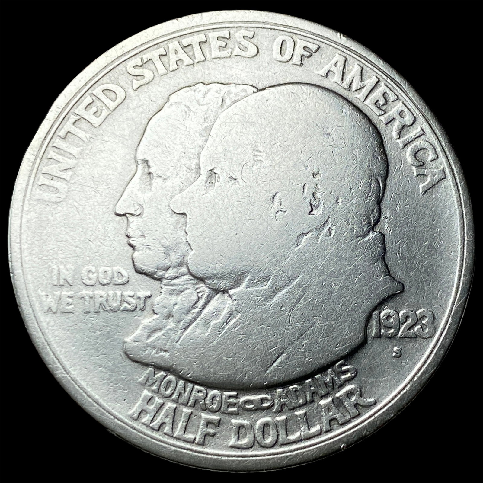 1923-S Silver Monroe Doctrine Half Dollar NICELY CIRCULATED (1 of 2)