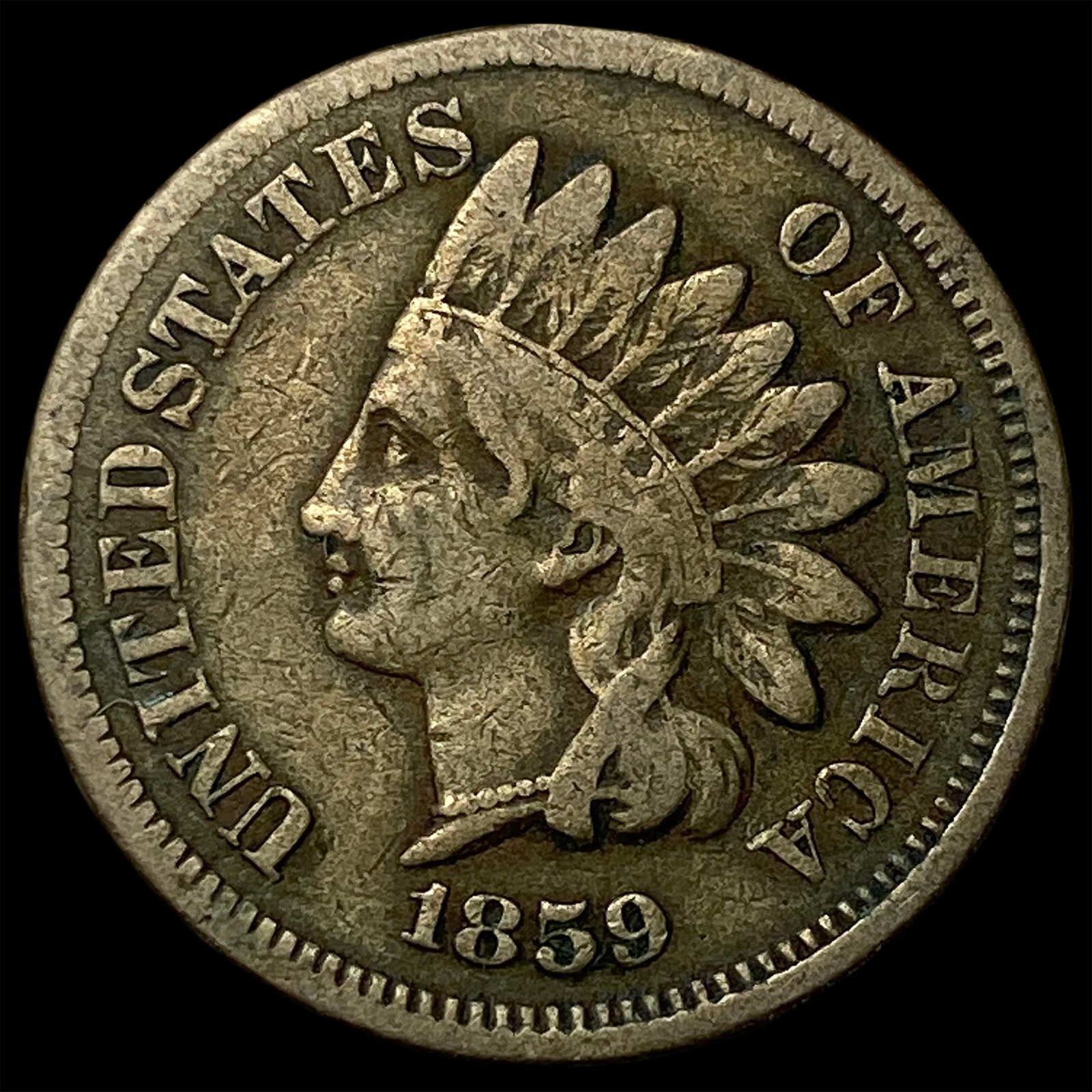 1859 Copper-Nickel Indian Head Cent NEARLY UNCIRCULATED: 1859 Copper-Nickel Indian Head Cent NEARLY UNCIRCULATED