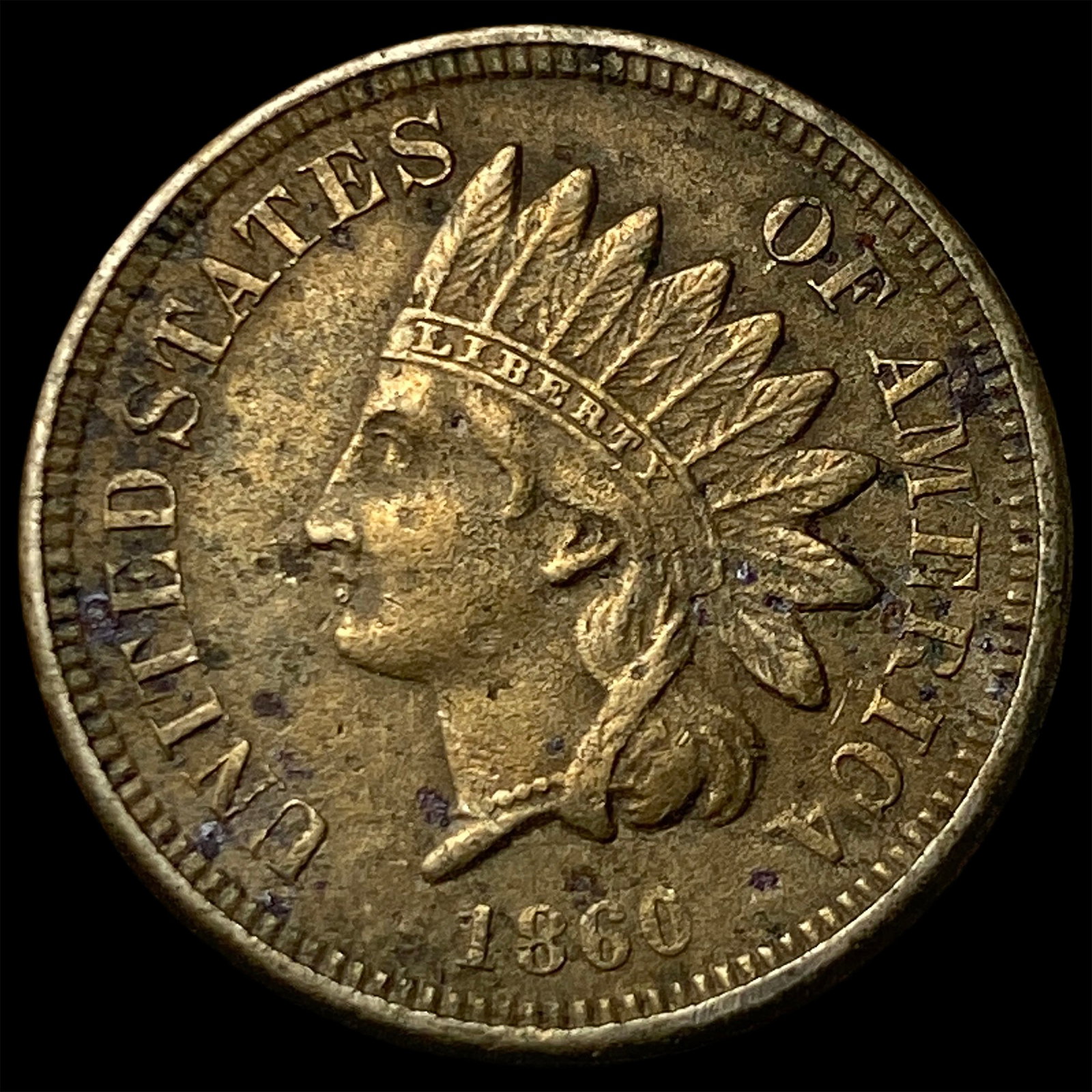 1860 Copper-Nickel Indian Head Cent NEARLY UNCIRCULATED: 1860 Copper-Nickel Indian Head Cent NEARLY UNCIRCULATED