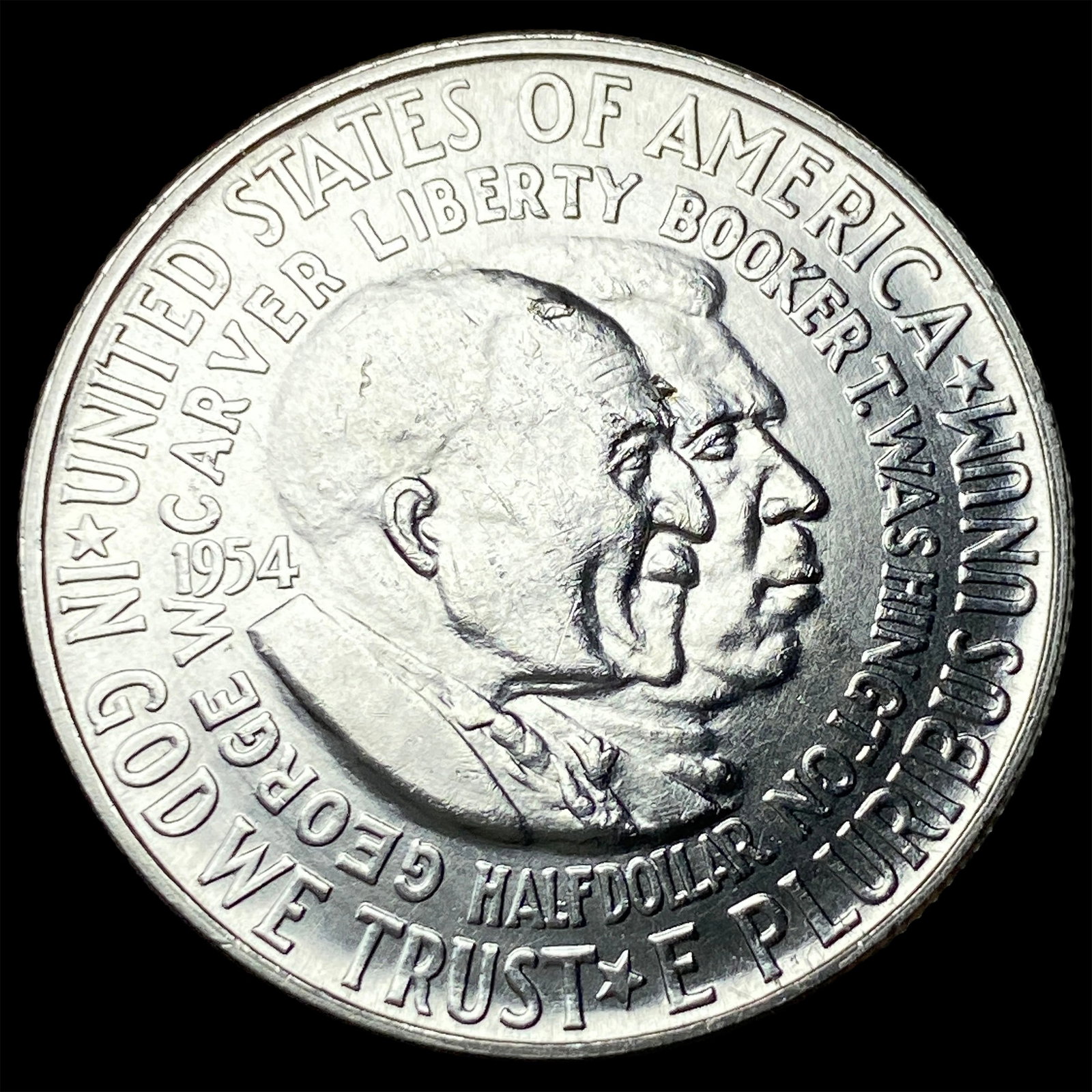 1954 Silver Half Dollar Booker T. Washington & George Washington Carver CHOICE BU (1 of 2)