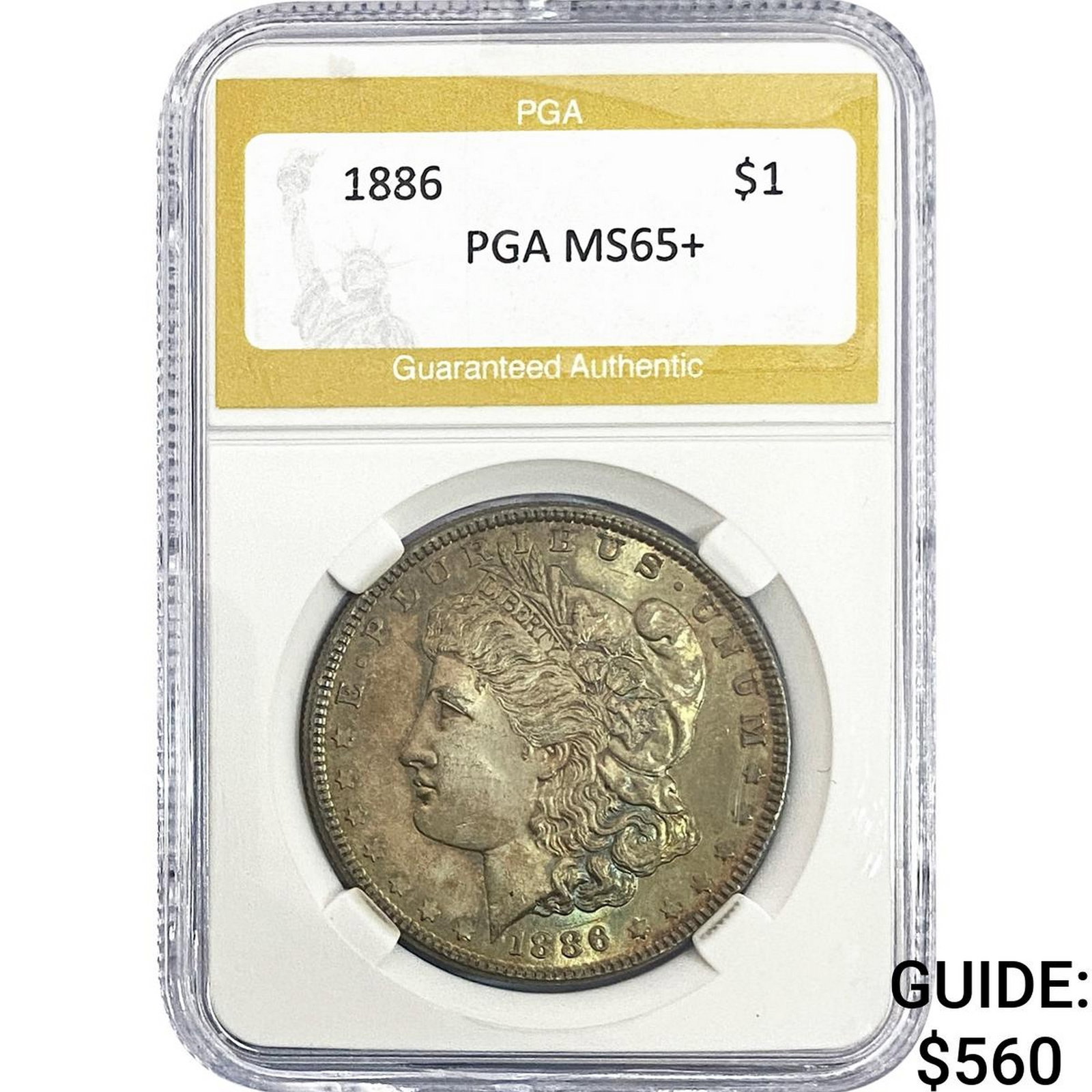 1886 Morgan Silver Dollar PGA MS65+: 1886 Morgan Silver Dollar PGA MS65+