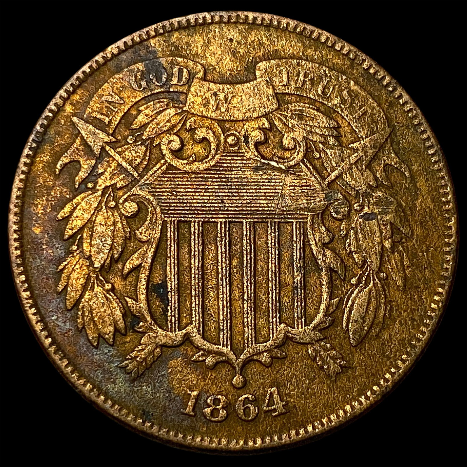 1864 Two-Cent Piece NEARLY UNCIRCULATED (1 of 2)