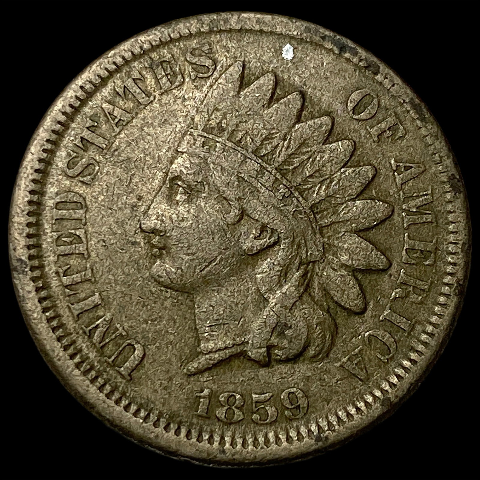 1859 Copper-Nickel Indian Head Cent NEARLY UNCIRCULATED: 1859 Copper-Nickel Indian Head Cent NEARLY UNCIRCULATED
