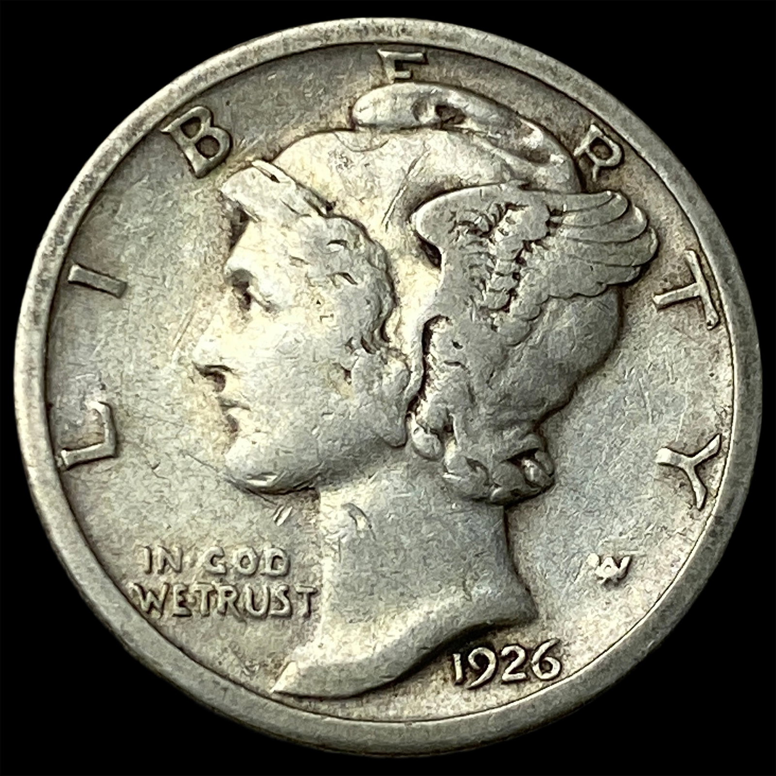 1926-S Silver Mercury Dime NEARLY UNCIRCULATED (1 of 2)
