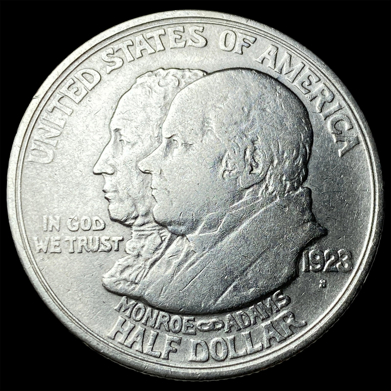 1923-S Silver Monroe Doctrine Centennial Half Dollar NEARLY UNCIRCULATED (1 of 2)