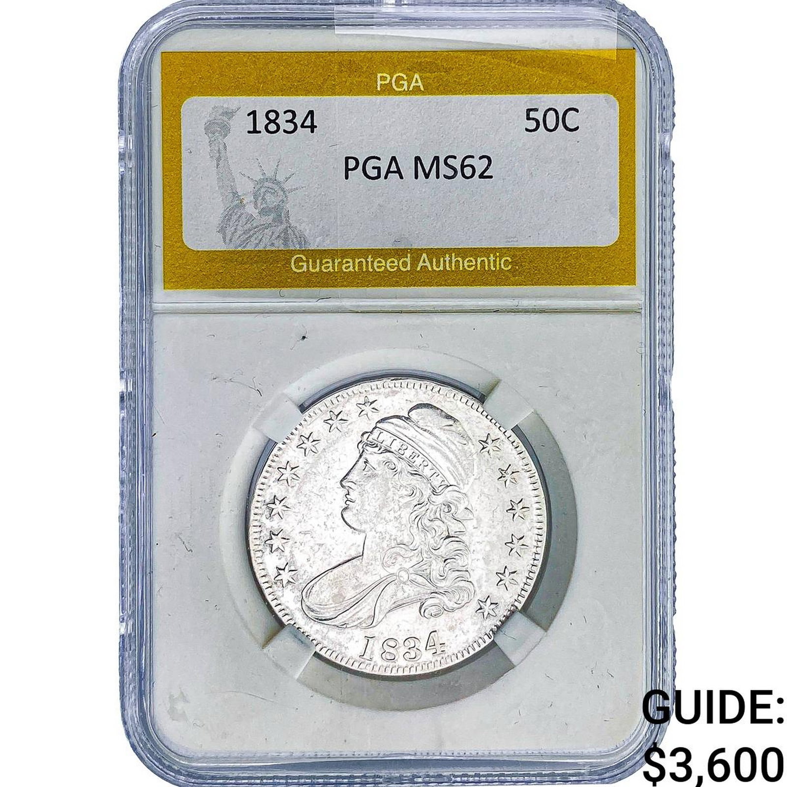 1834 Capped Bust Half Dollar PGA MS62 (1 of 2)