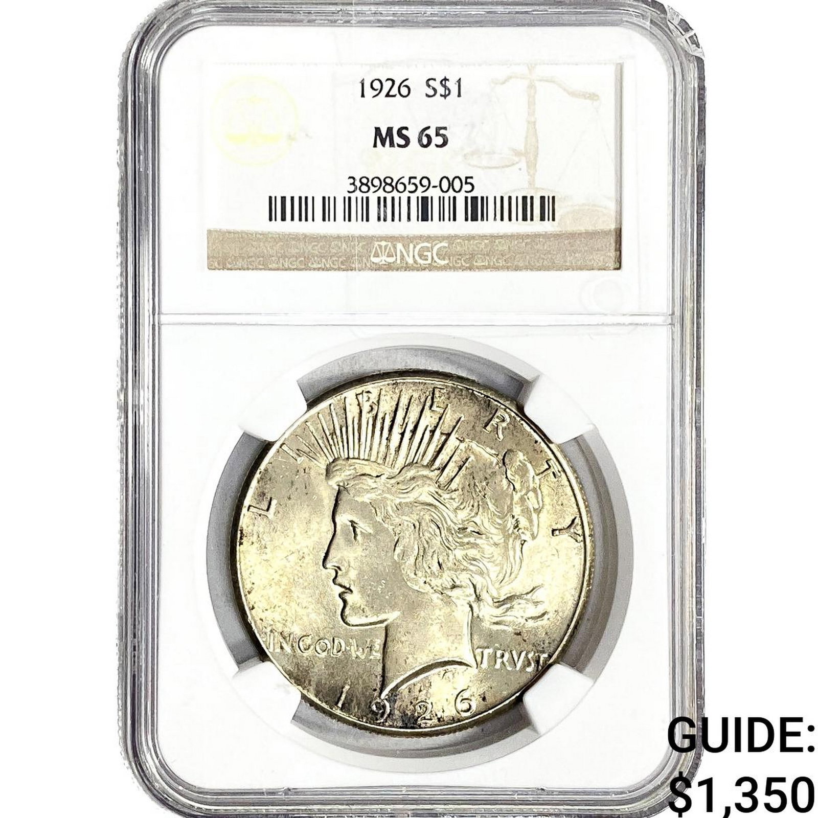 1926 Silver Peace Dollar NGC MS65 (1 of 2)