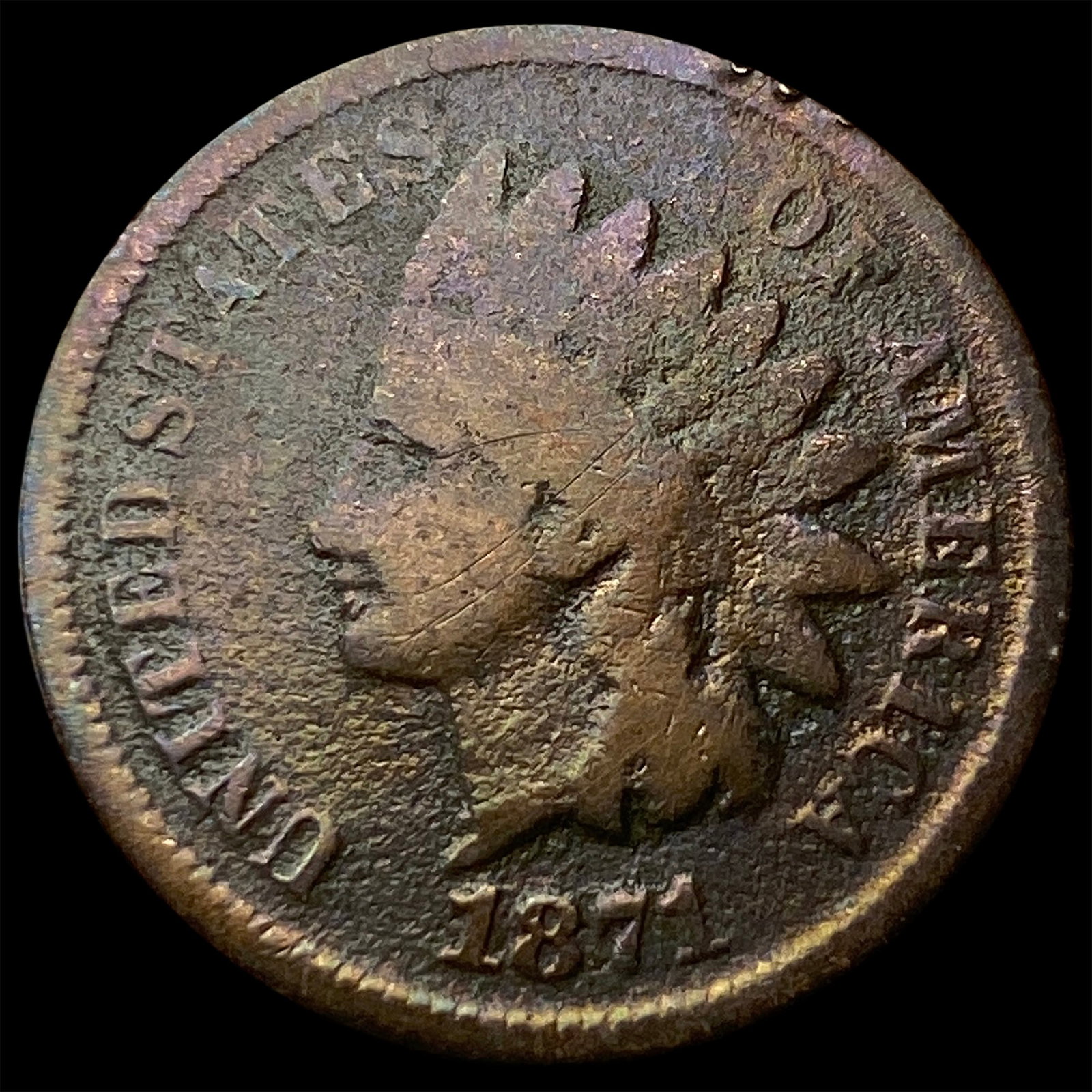 1871 Indian Head Cent NICELY CIRCULATED (1 of 2)