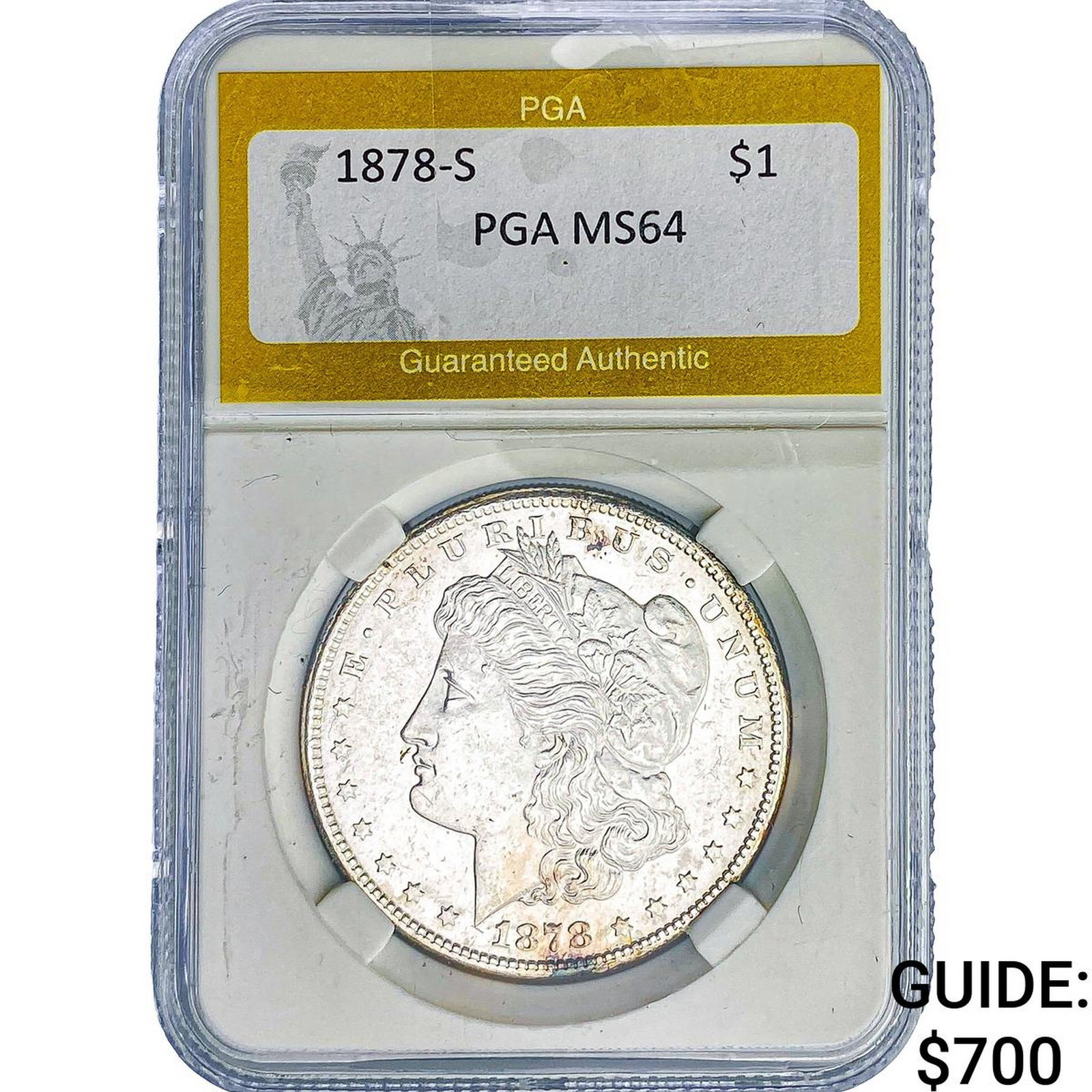 1878-S Morgan Silver Dollar PGA MS64: 1878-S Morgan Silver Dollar PGA MS64