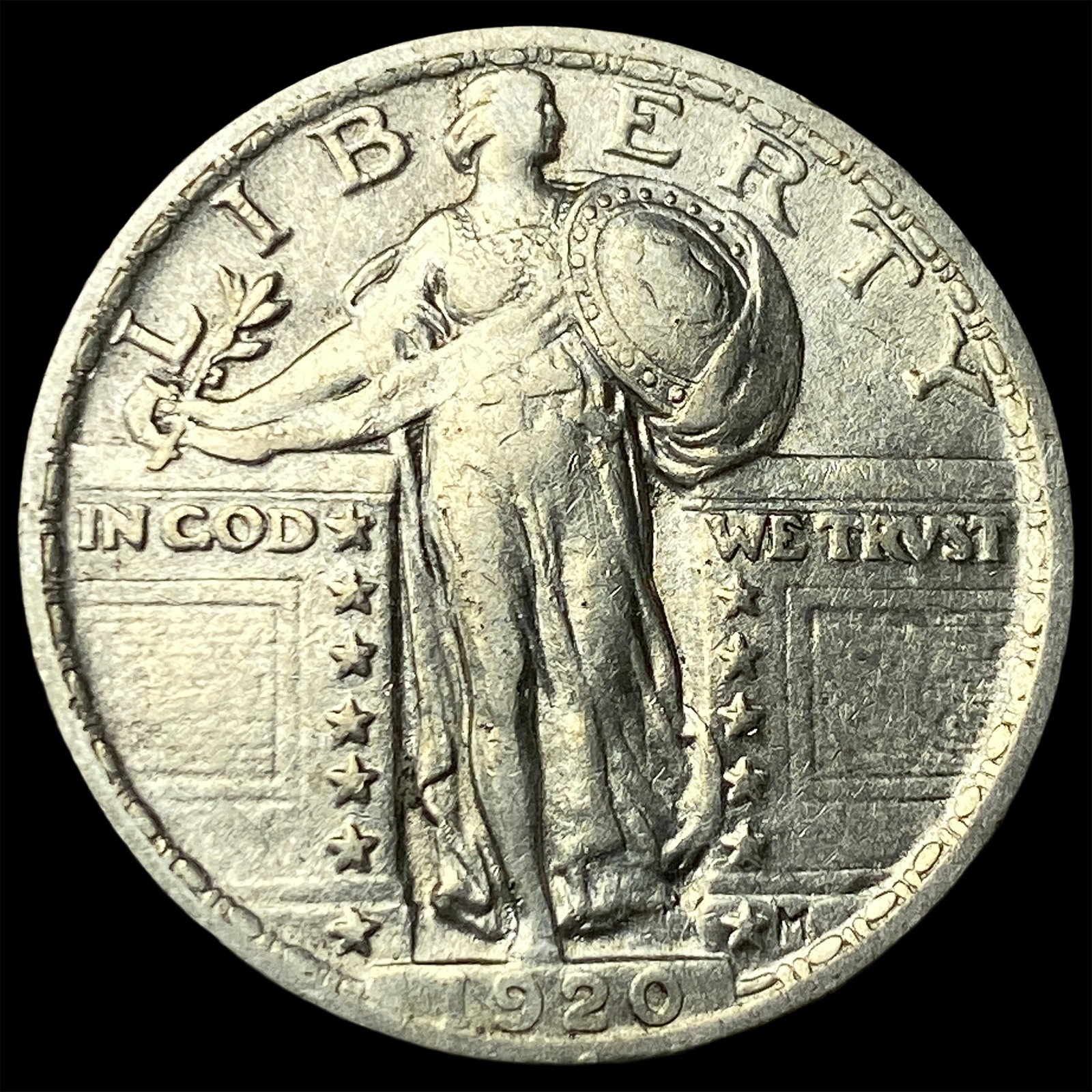 1920 Standing Liberty Silver Quarter CLOSELY UNCIRCULATED: 1920 Standing Liberty Silver Quarter CLOSELY UNCIRCULATED
