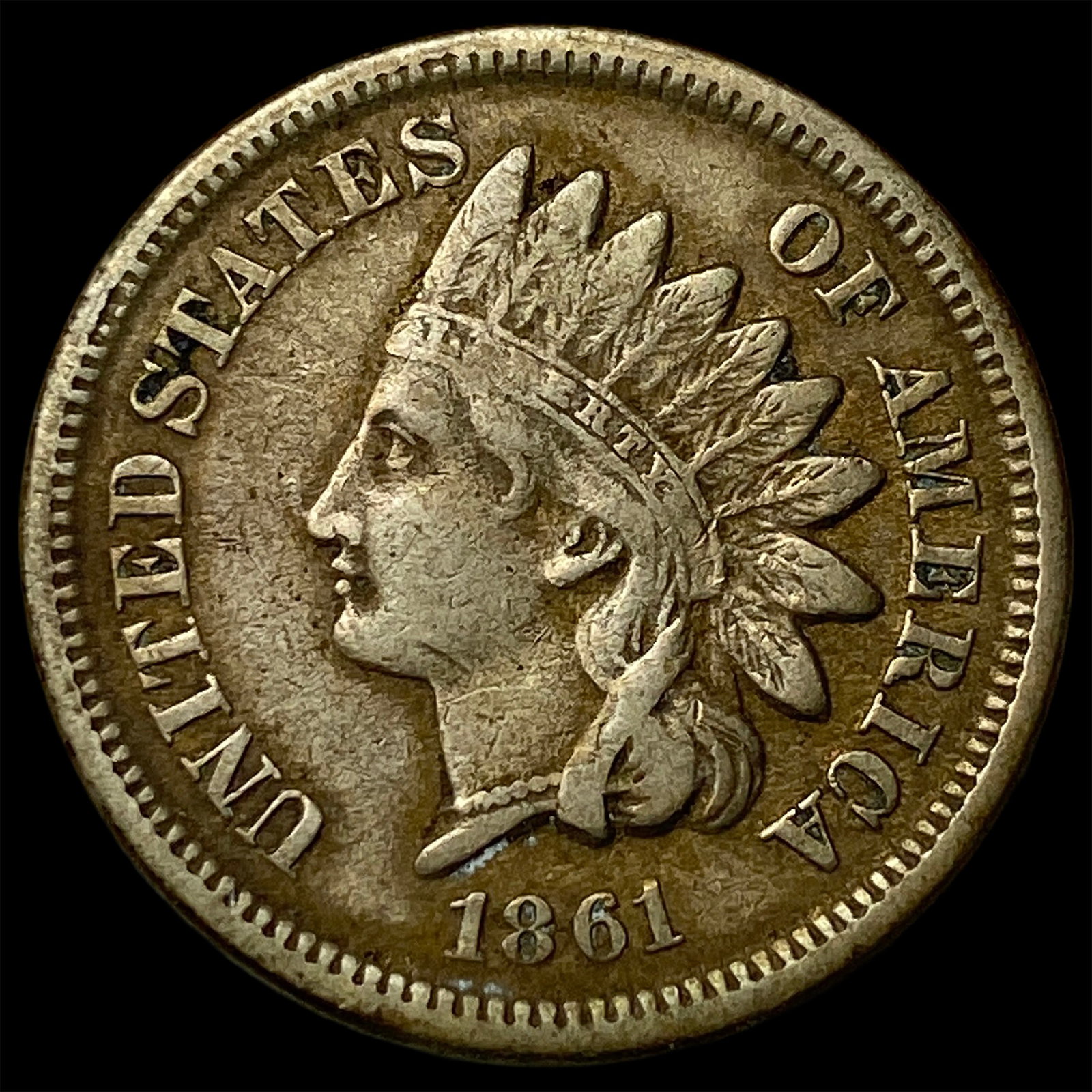 1861 Indian Head Cent NEARLY UNCIRCULATED (1 of 2)