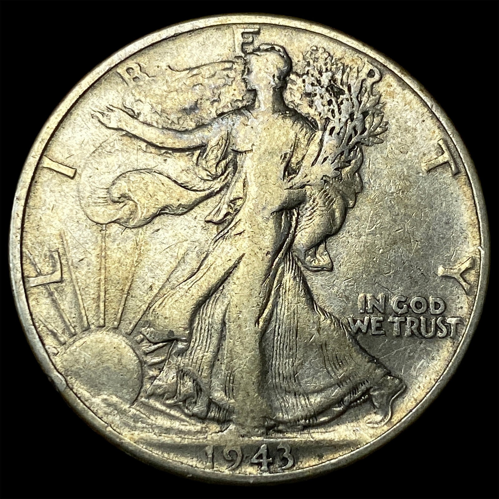 1943-S Silver Walking Liberty Half Dollar NEARLY UNCIRCULATED: 1943-S Silver Walking Liberty Half Dollar NEARLY UNCIRCULATED