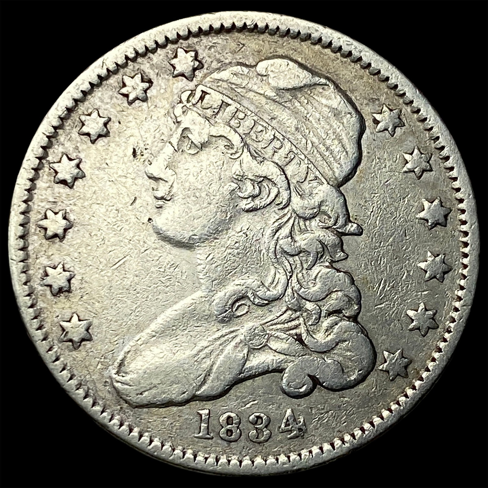 1834 Capped Bust Silver Quarter UNCIRCULATED: 1834 Capped Bust Silver Quarter UNCIRCULATED
