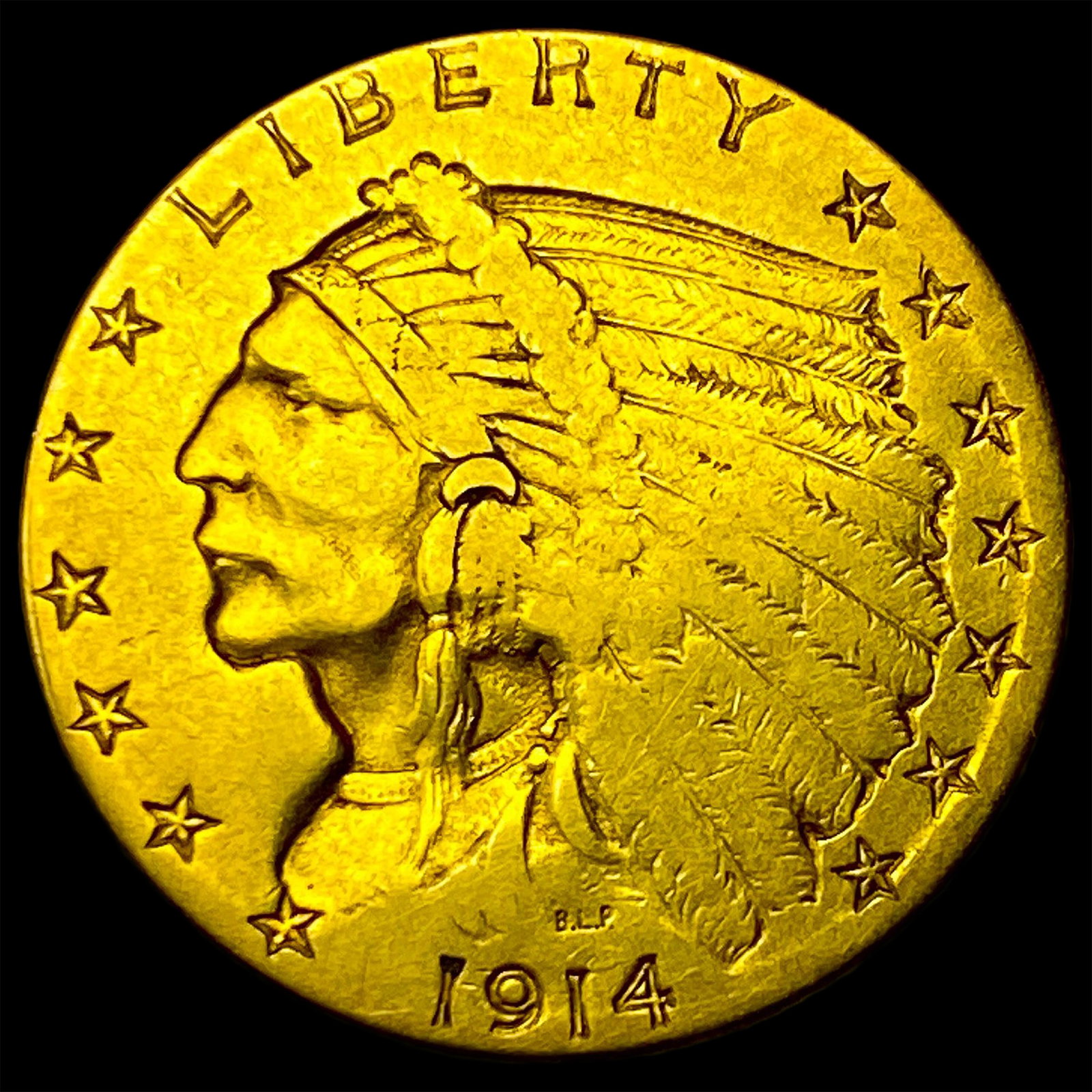 1914 Indian Head Gold $2.50 Quarter Eagle NEARLY UNCIRCULATED (1 of 2)