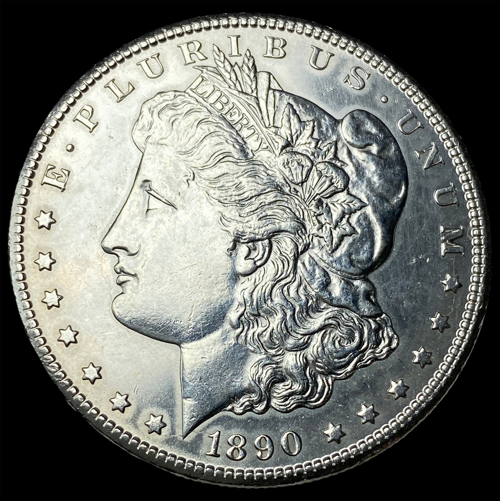 1890-CC Silver Morgan Dollar CLOSELY UNCIRCULATED: 1890-CC Silver Morgan Dollar CLOSELY UNCIRCULATED