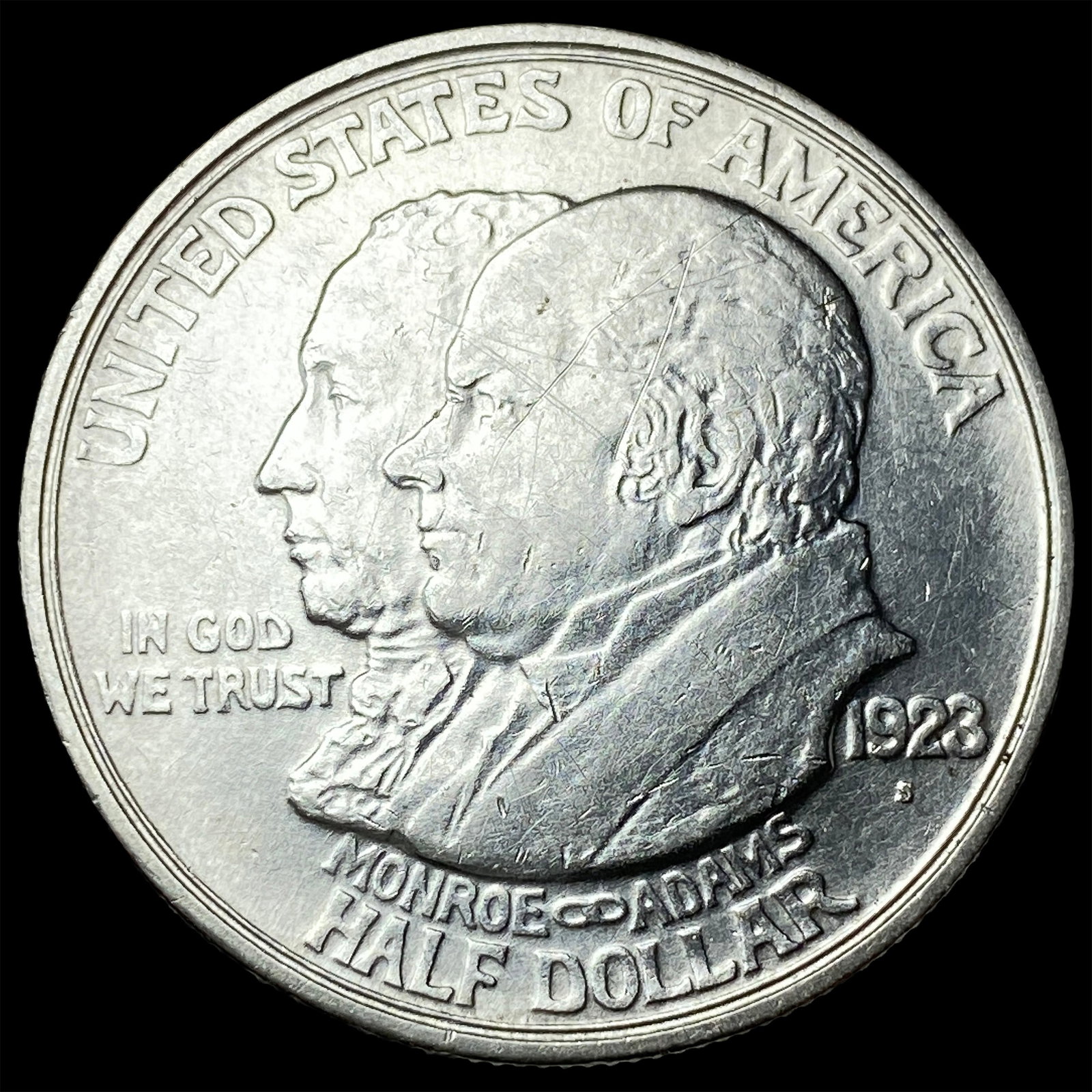 1923-S Silver Monroe Doctrine Centennial Half Dollar NEARLY UNCIRCULATED (1 of 2)