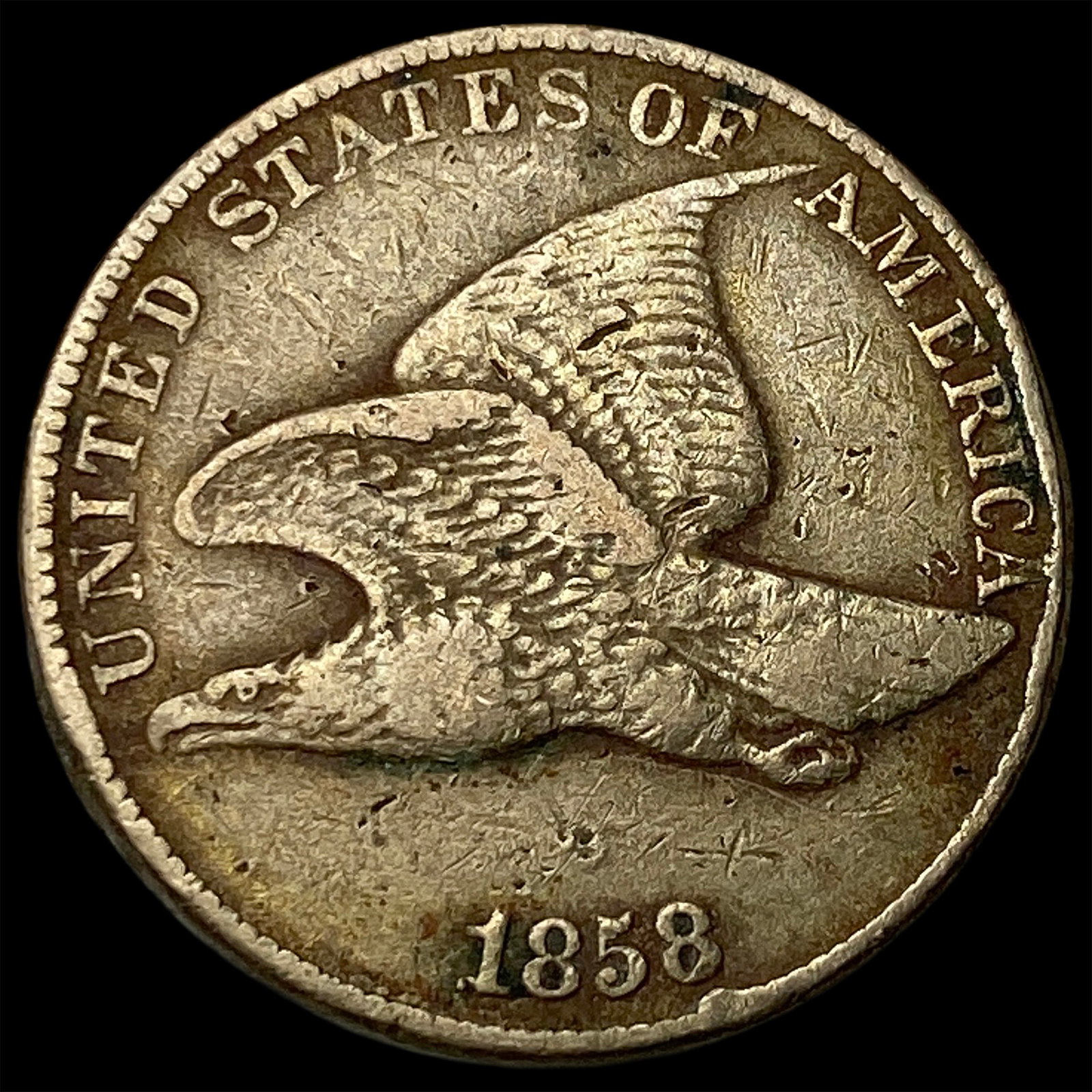 1858 Flying Eagle Cent NEARLY UNCIRCULATED (1 of 2)