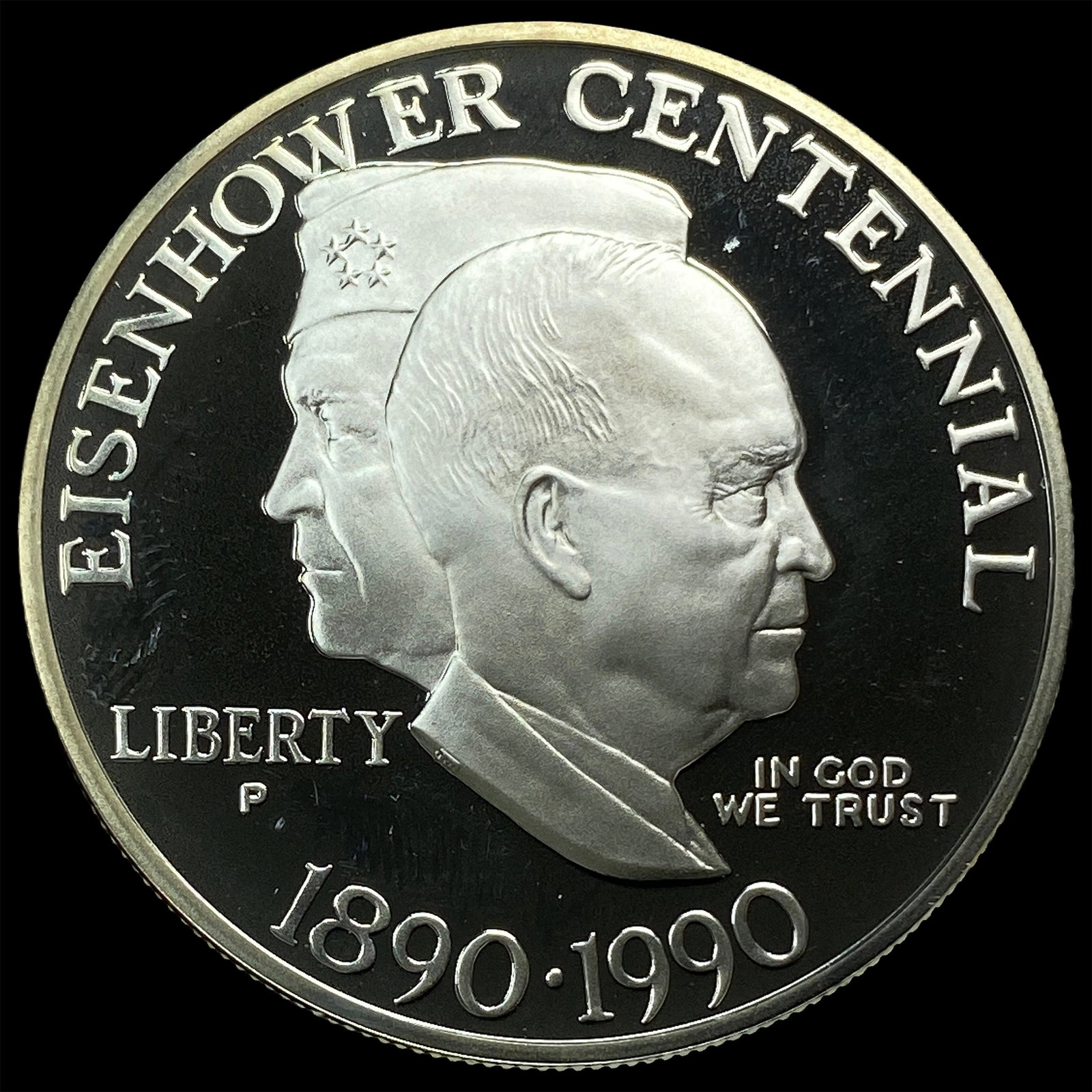 1990-P Eisenhower Centennial Silver Dollar GEM PROOF (1 of 2)
