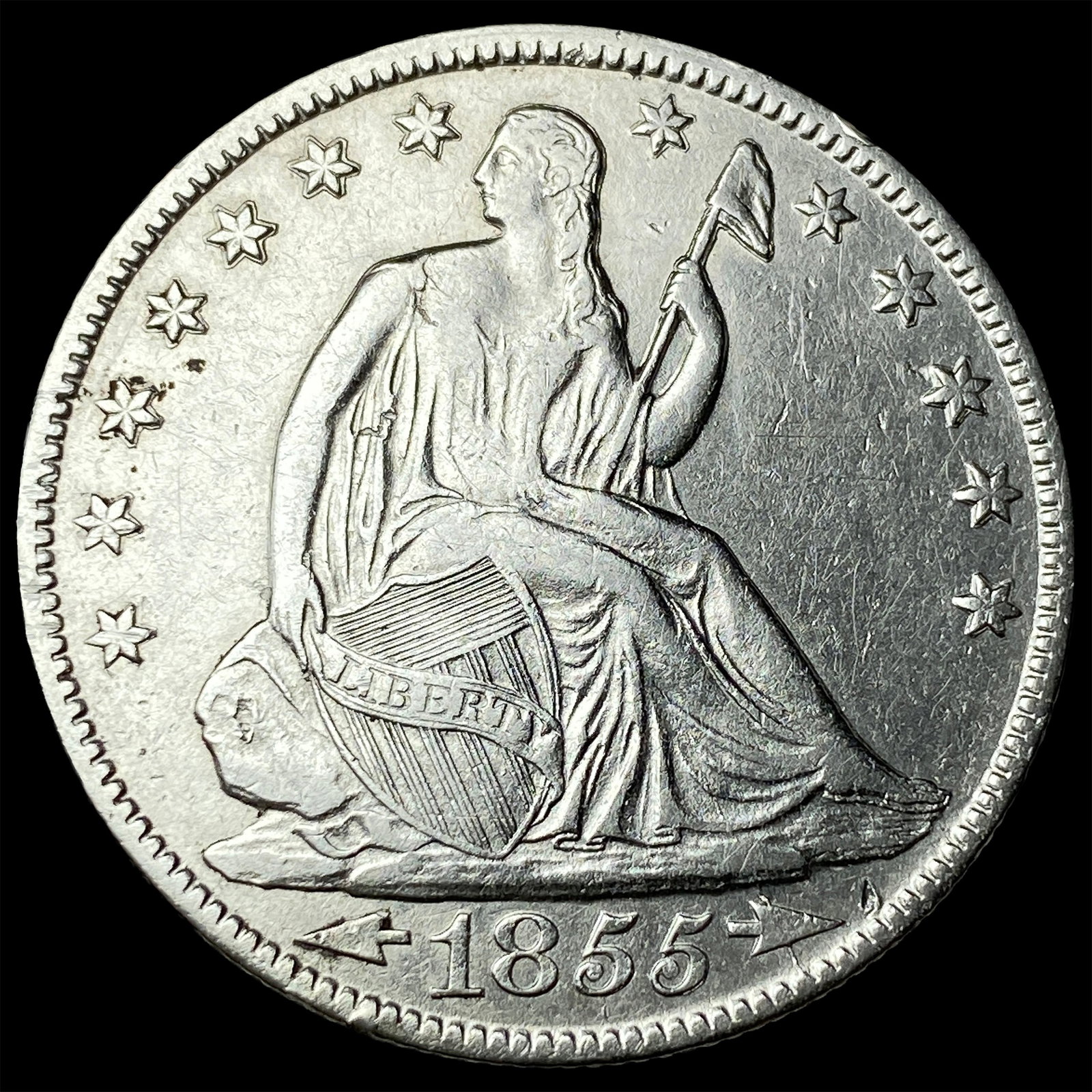 1855-O Silver Half Dollar NEARLY UNCIRCULATED (1 of 2)