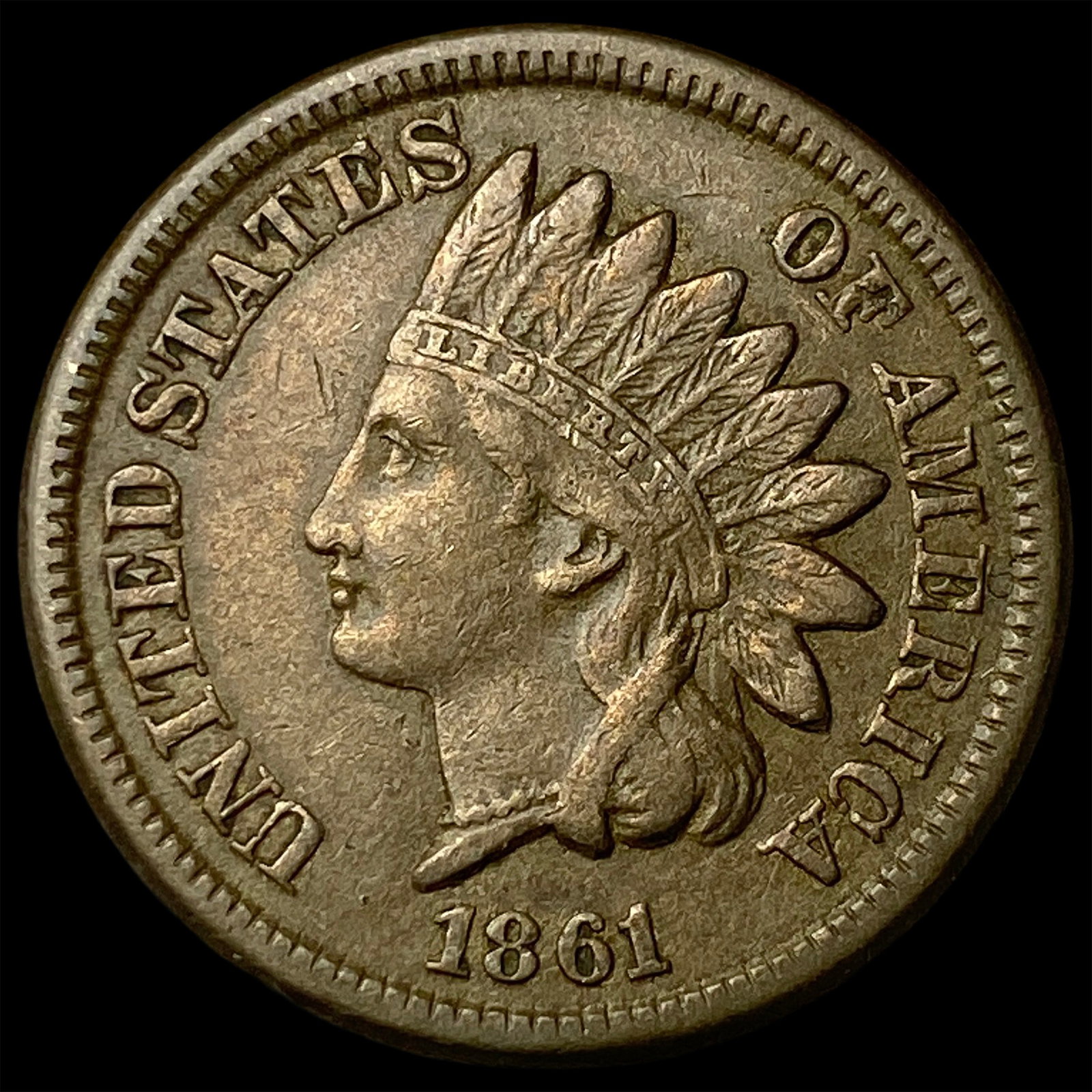 1861 Indian Head Cent NEARLY UNCIRCULATED (1 of 2)