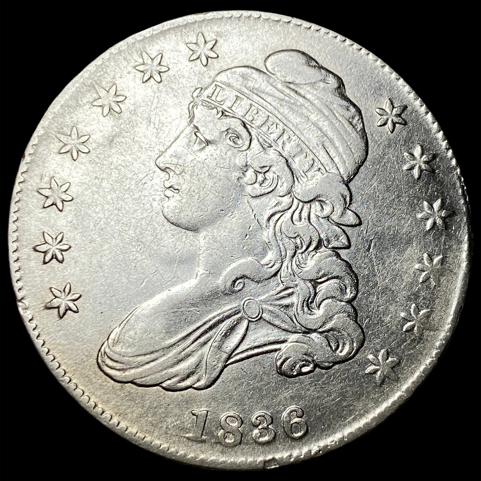 1836 Capped Bust Half Dollar ABOUT UNCIRCULATED (1 of 2)