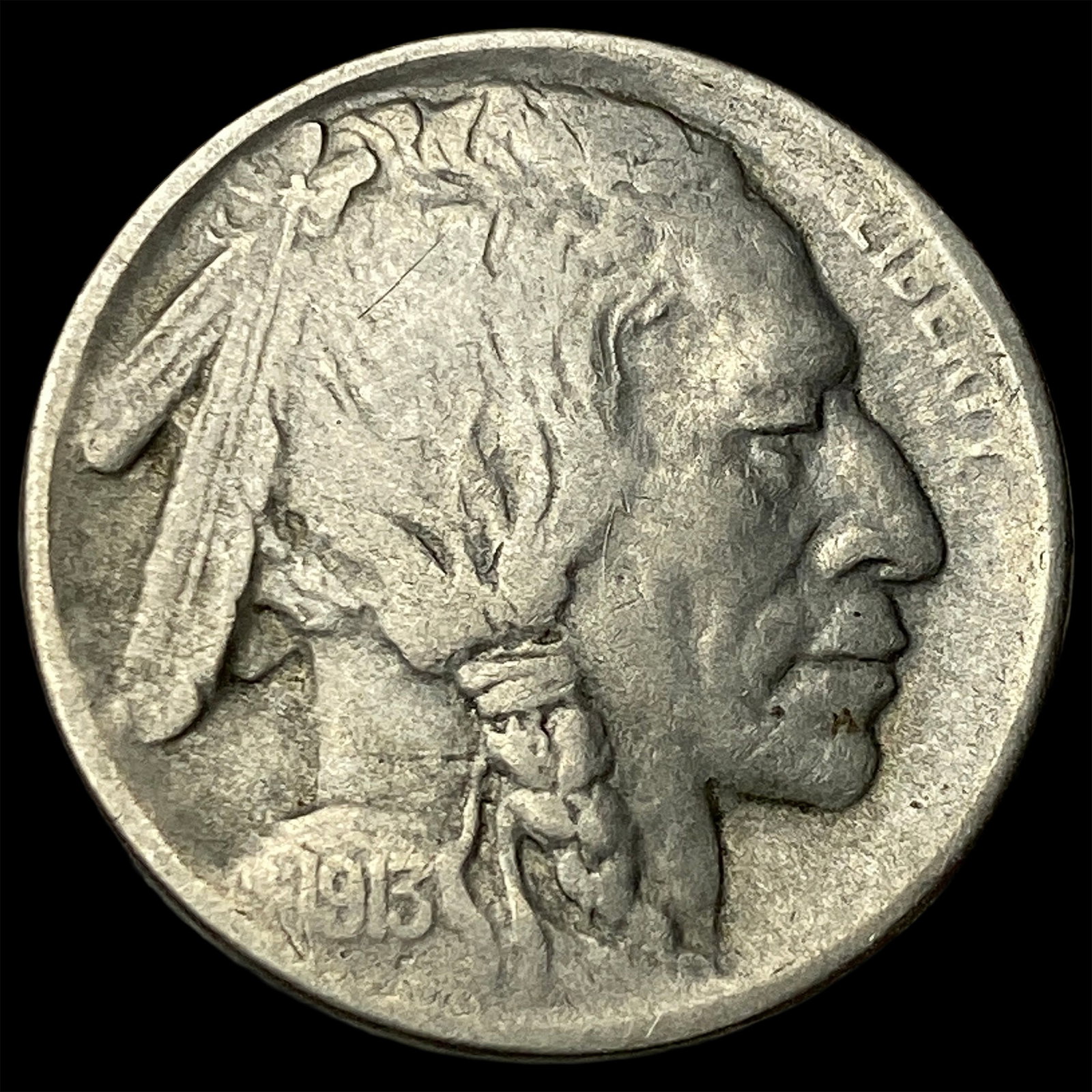 1913-D Buffalo Nickel Type 2 NEARLY UNCIRCULATED (1 of 2)