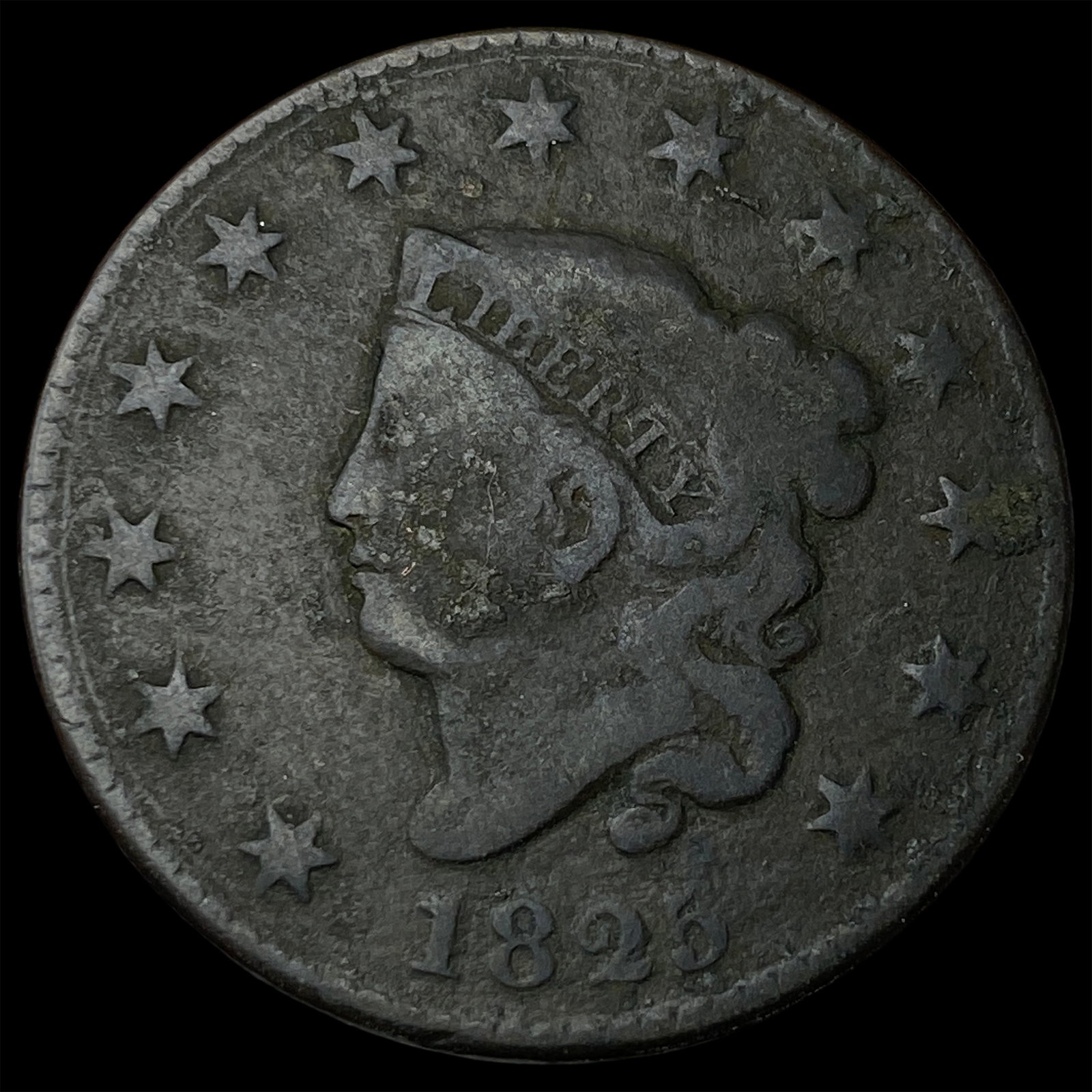 1825 Coronet Head Large Cent LIGHTLY CIRCULATED: 1825 Coronet Head Large Cent LIGHTLY CIRCULATED