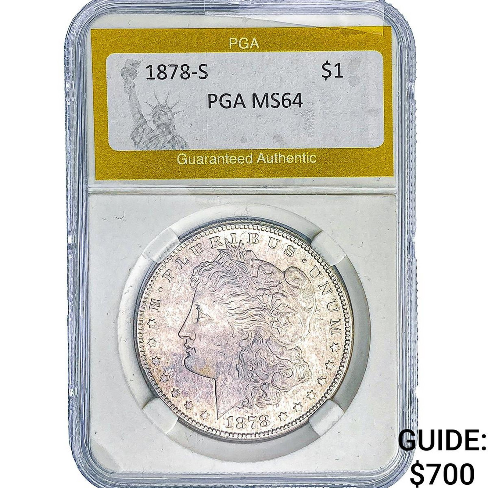 1878-S Morgan Silver Dollar PGA MS64: 1878-S Morgan Silver Dollar PGA MS64