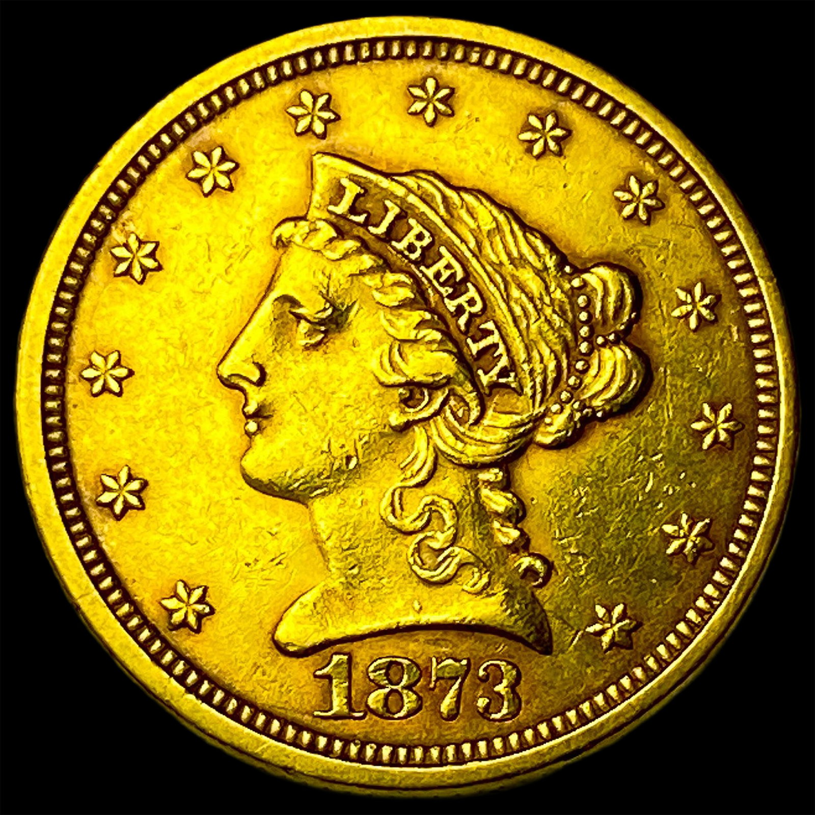 1873 $2.50 Liberty Head Quarter Eagle CLOSELY UNCIRCULATED (1 of 2)