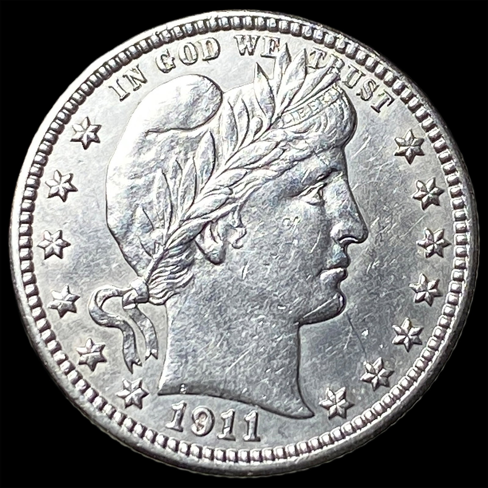 1911-S Silver Barber Quarter CLOSELY UNCIRCULATED (1 of 2)