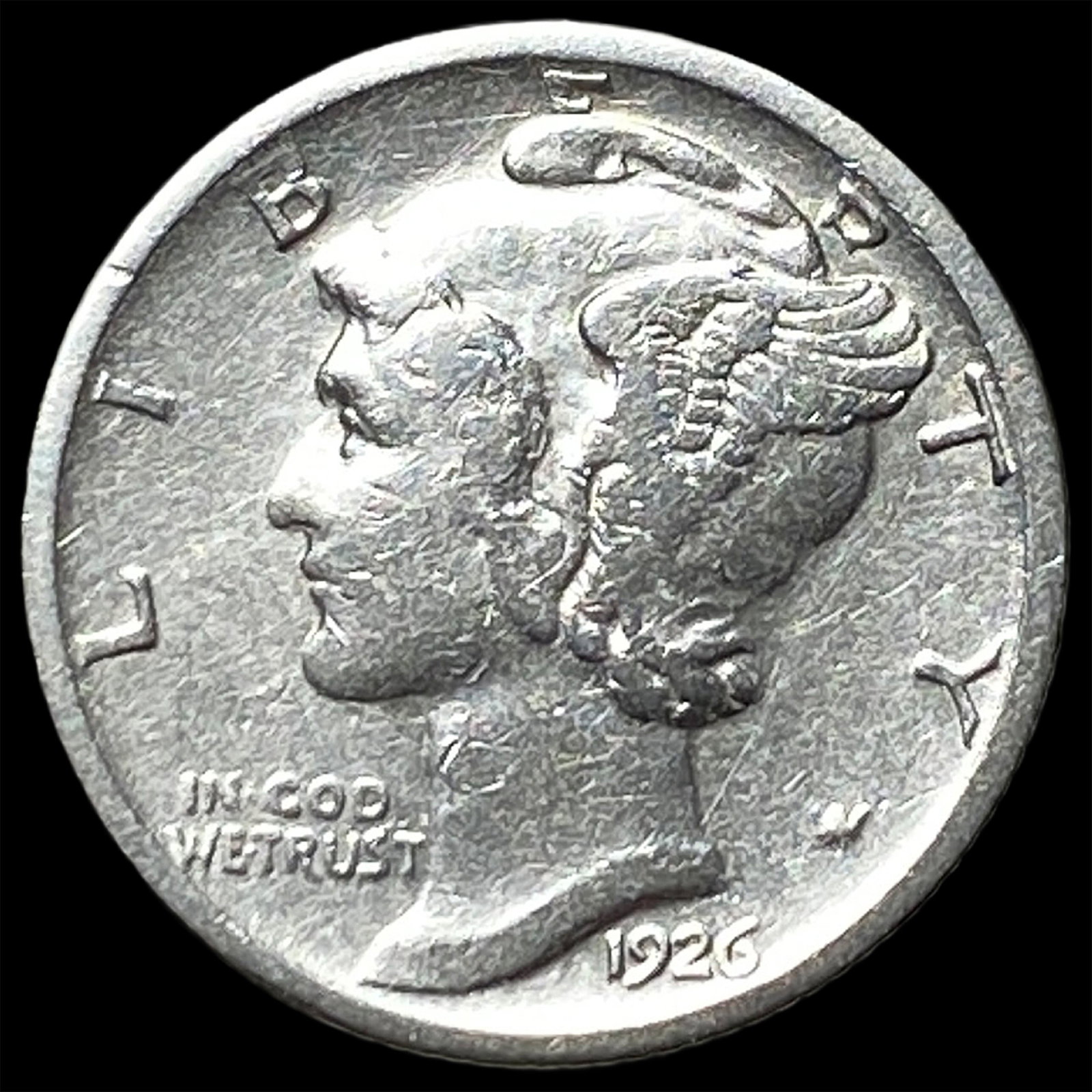 1926-S Silver Mercury Dime ABOUT UNCIRCULATED (1 of 2)