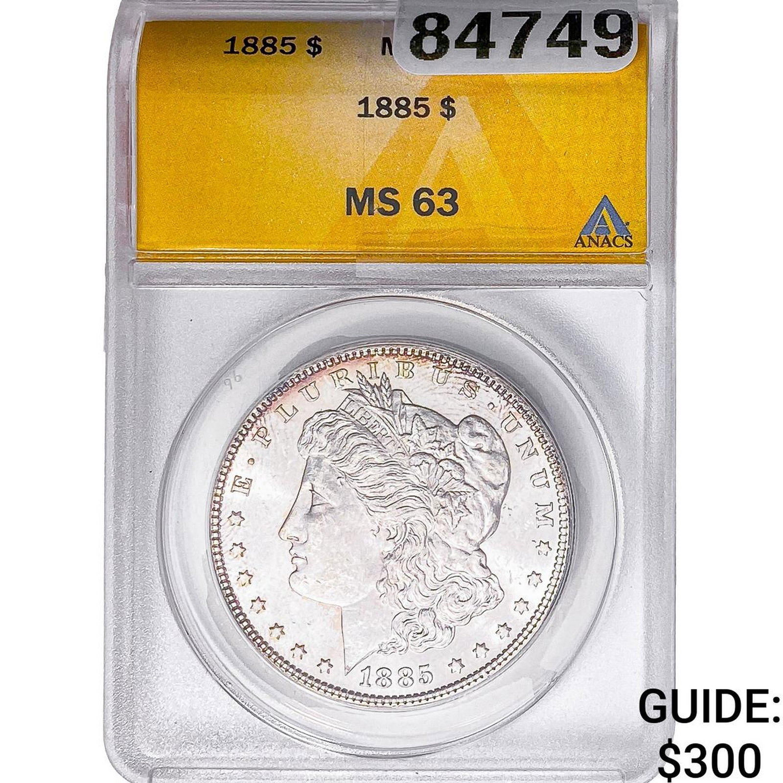 1885 Morgan Silver Dollar ANACS MS63: 1885 Morgan Silver Dollar ANACS MS63