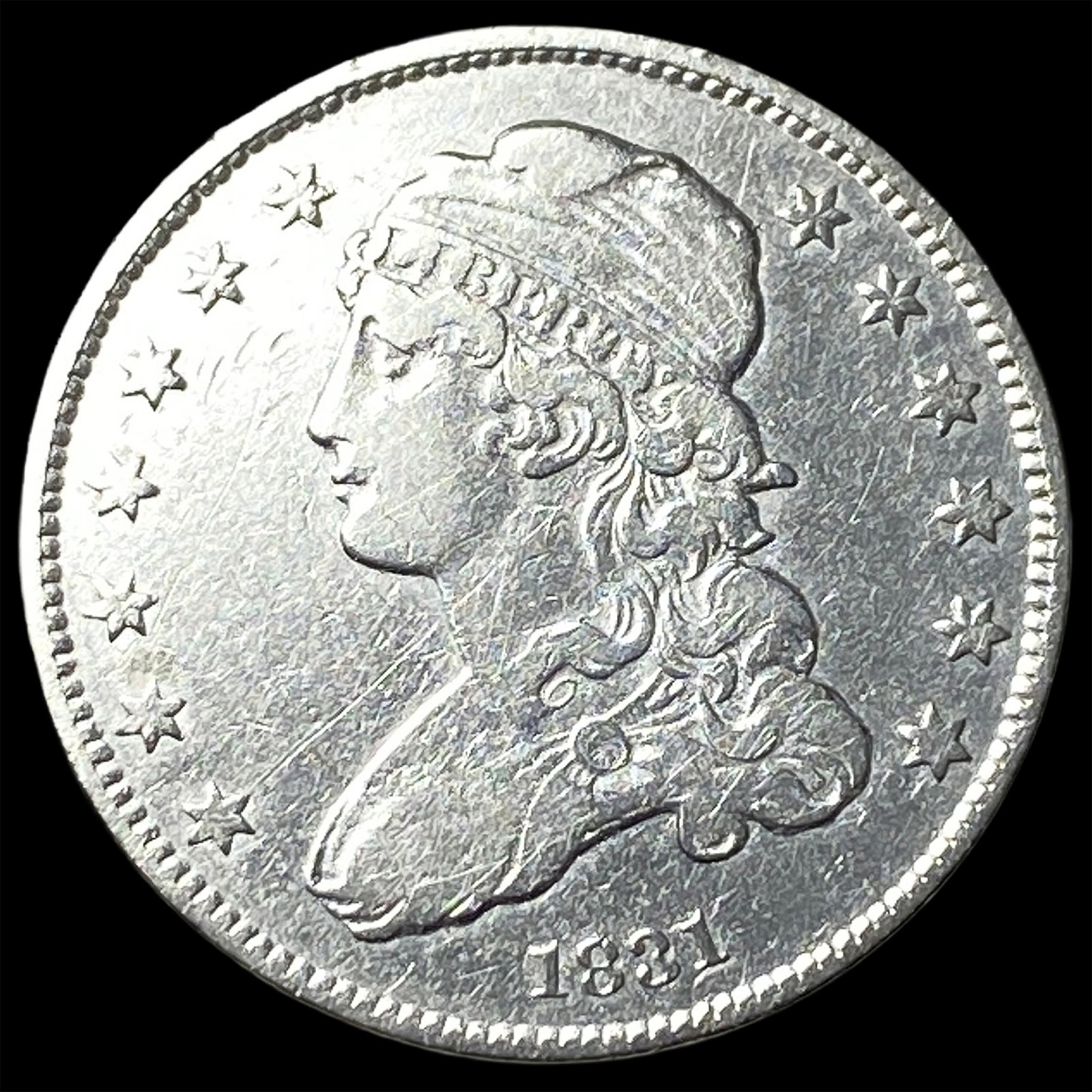 1831 Capped Bust Silver Quarter NEARLY UNCIRCULATED (1 of 2)