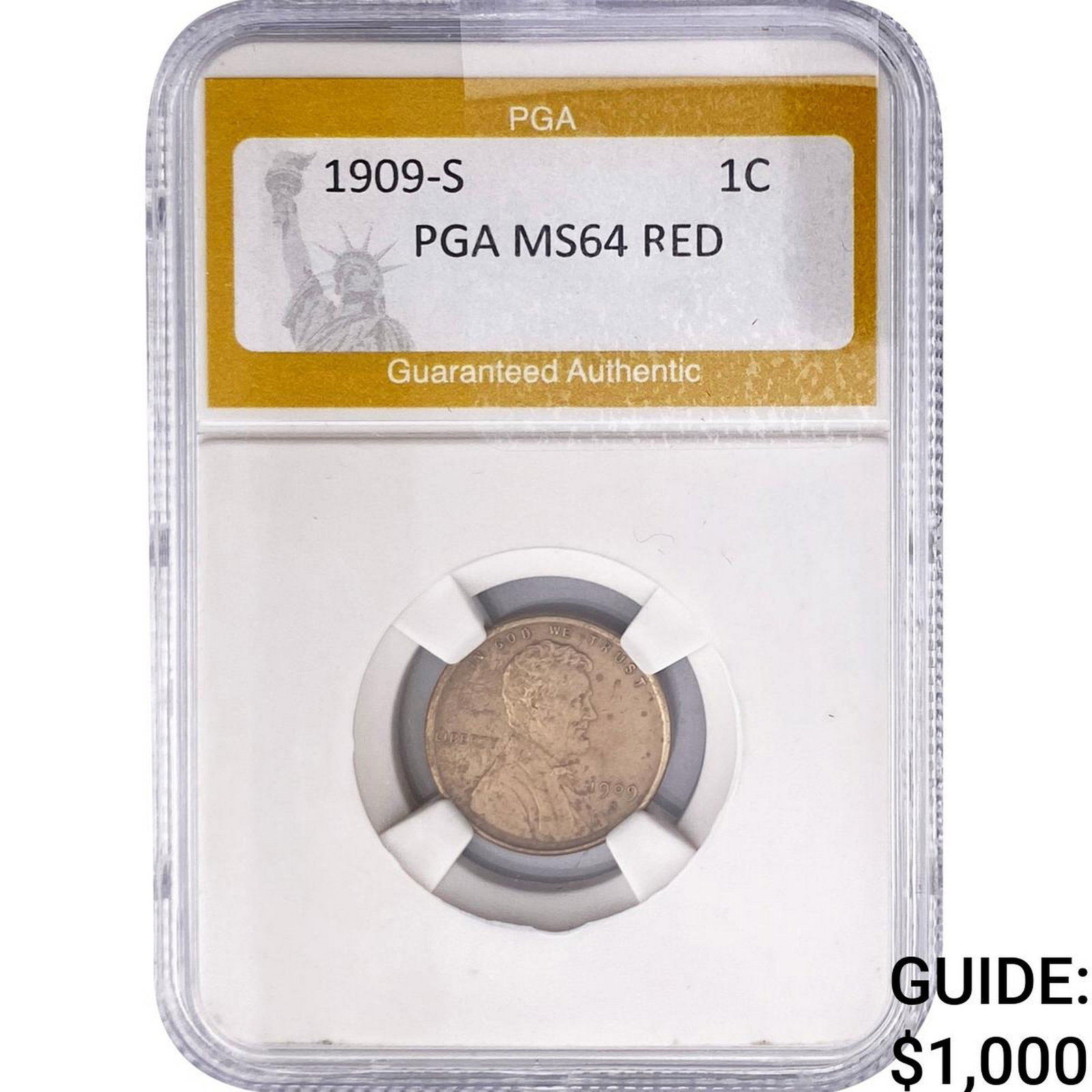 1909-S Wheat Cent PGA MS64 Red (1 of 2)