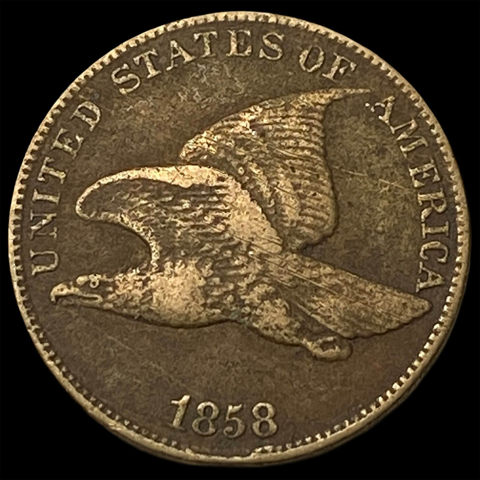 1858 Flying Eagle Cent NEARLY UNCIRCULATED (1 of 2)